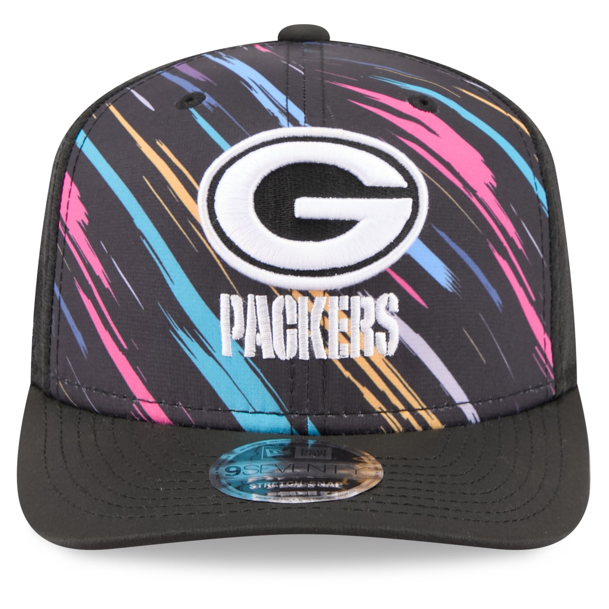 Youth New Era Black Green Bay Packers 2026 NFL Crucial Catch 9SEVENTY Adjustable Trucker Hat