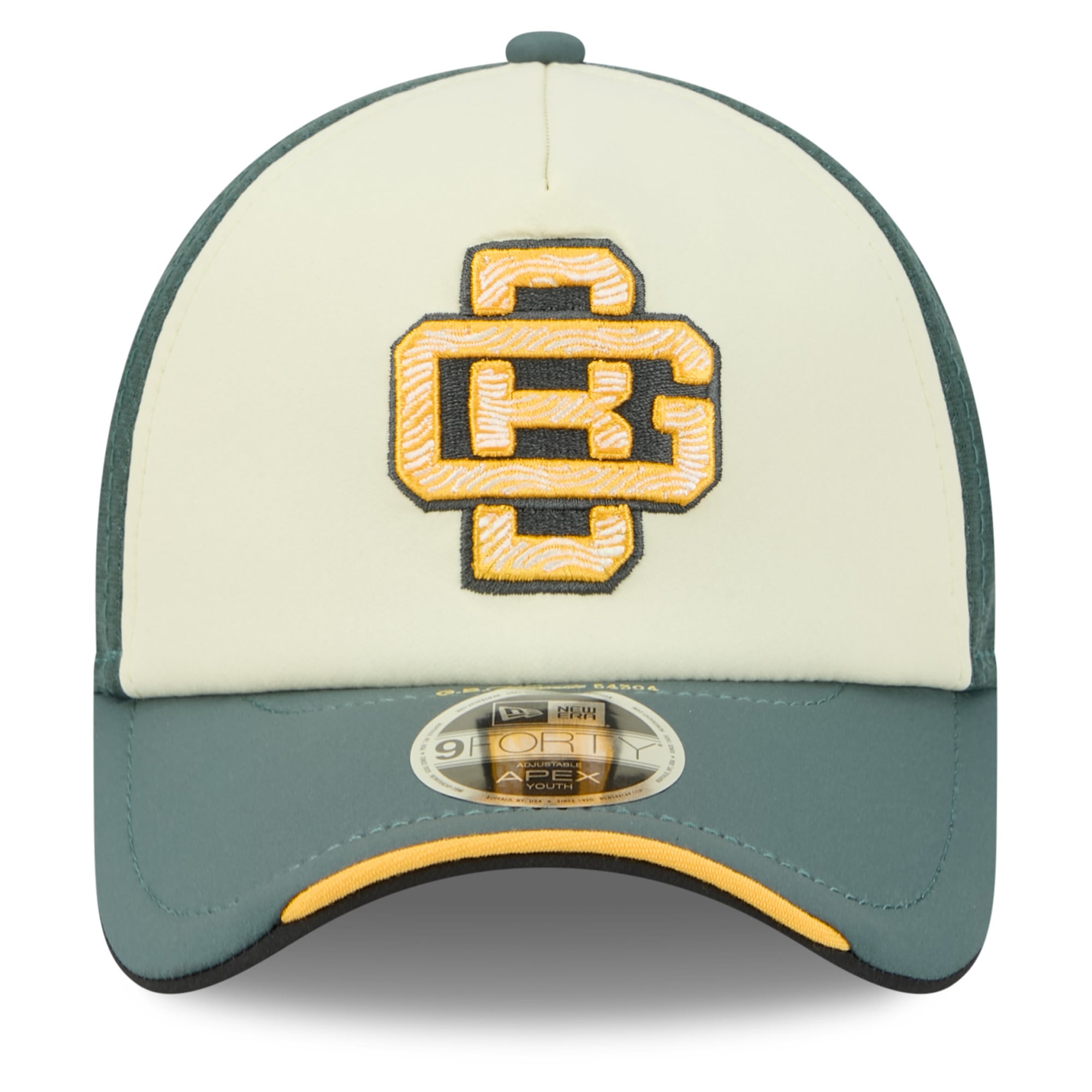 Youth New Era Cream Green Bay Packers 2026 Rivalries Collection 9FORTY Apex Adjustable Hat