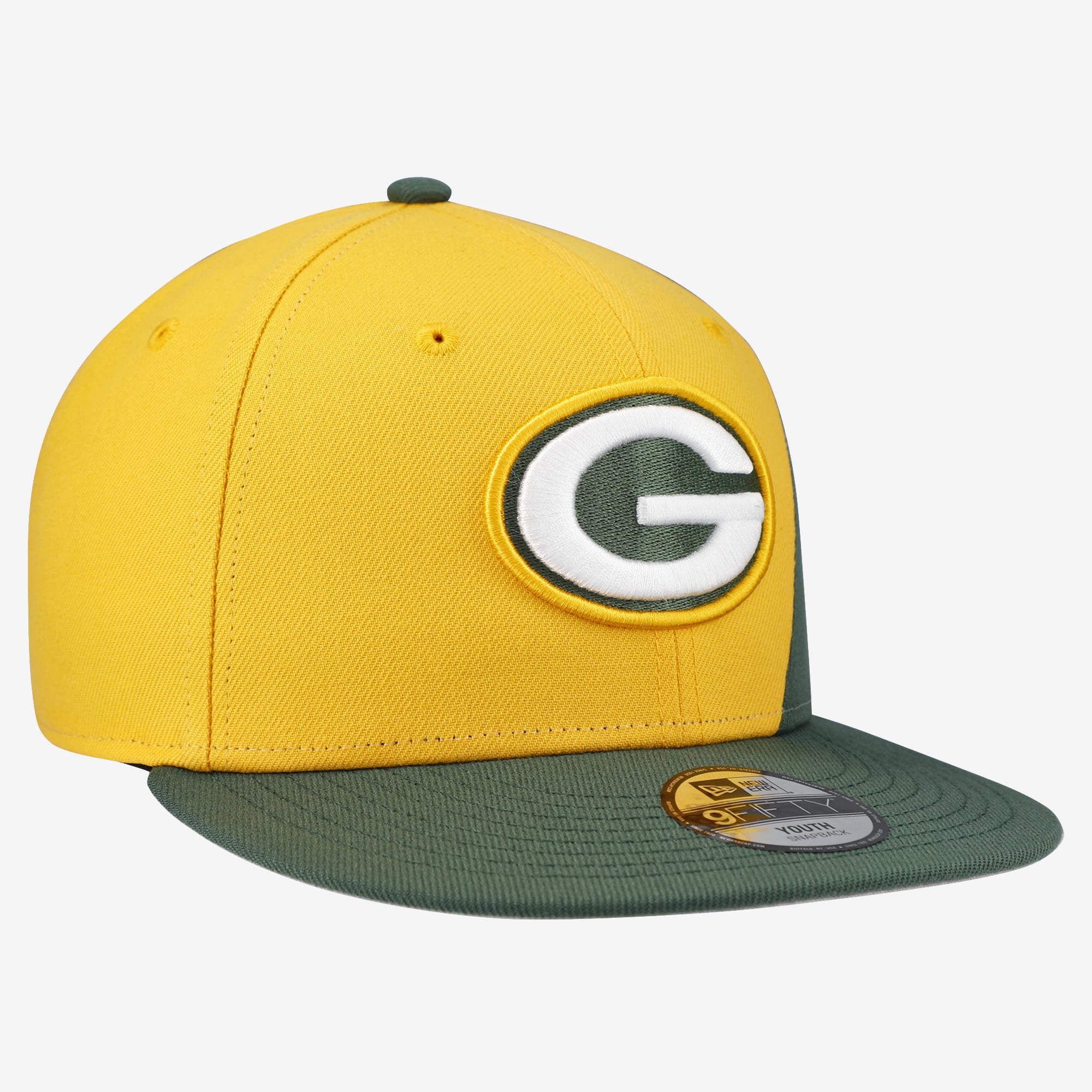 Casquette snapback New Era Gold Green Bay Packers Shock 9FIFTY pour jeunes