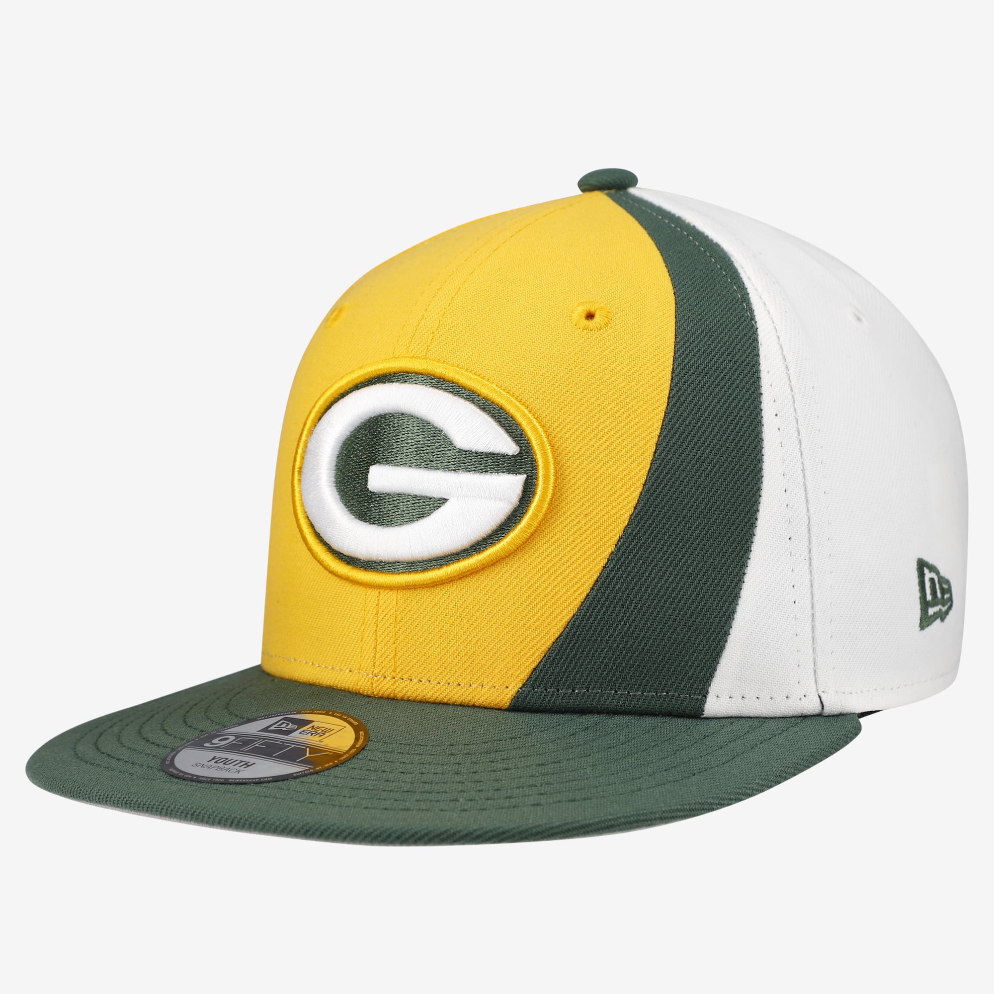 Casquette snapback New Era Gold Green Bay Packers Shock 9FIFTY pour jeunes