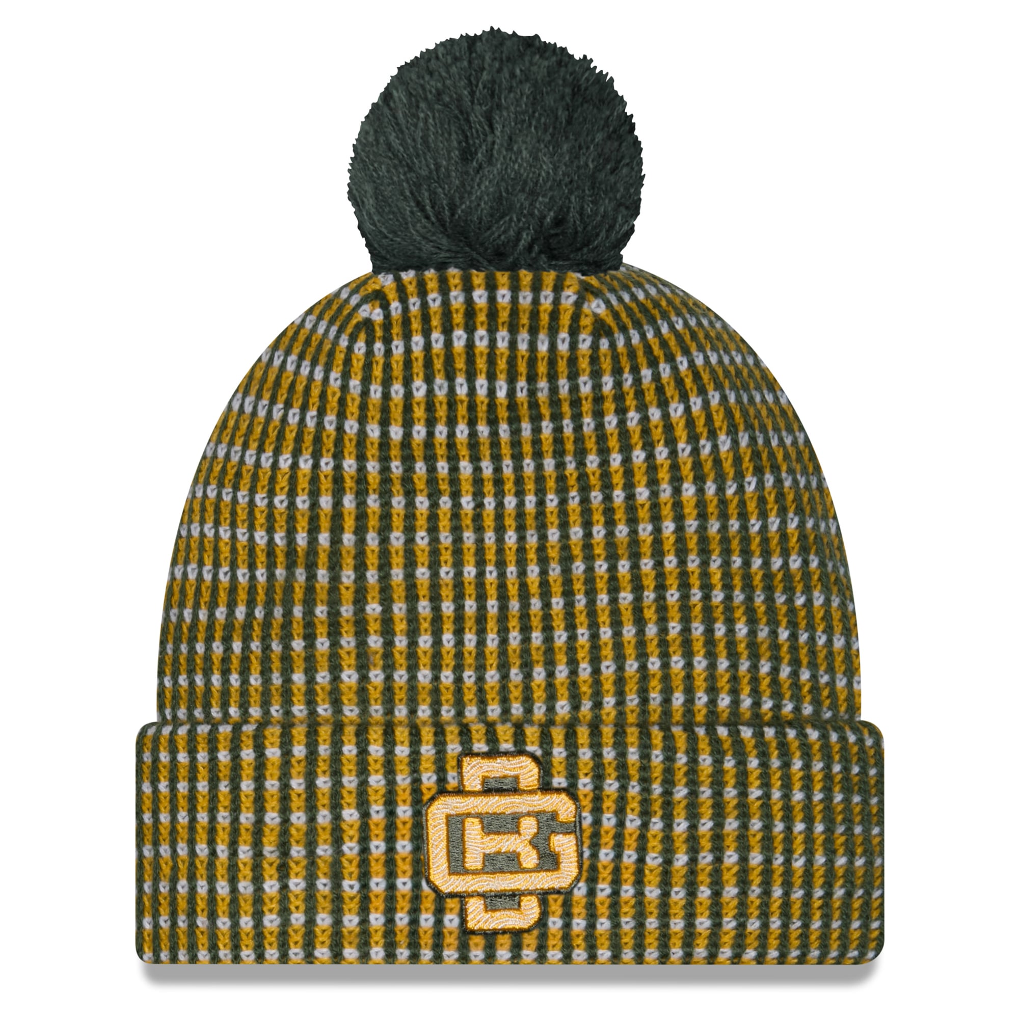 Youth New Era Green Green Bay Packers 2026 Rivalries Collection Sideline Cuffed Knit Hat with Pom