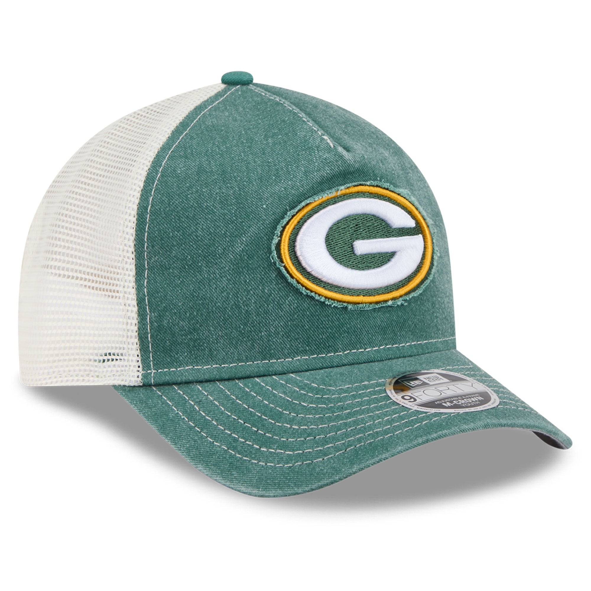 Casquette trucker ajustable New Era verte Green Bay Packers 9FORTY A-Frame M-Crown pour jeunes