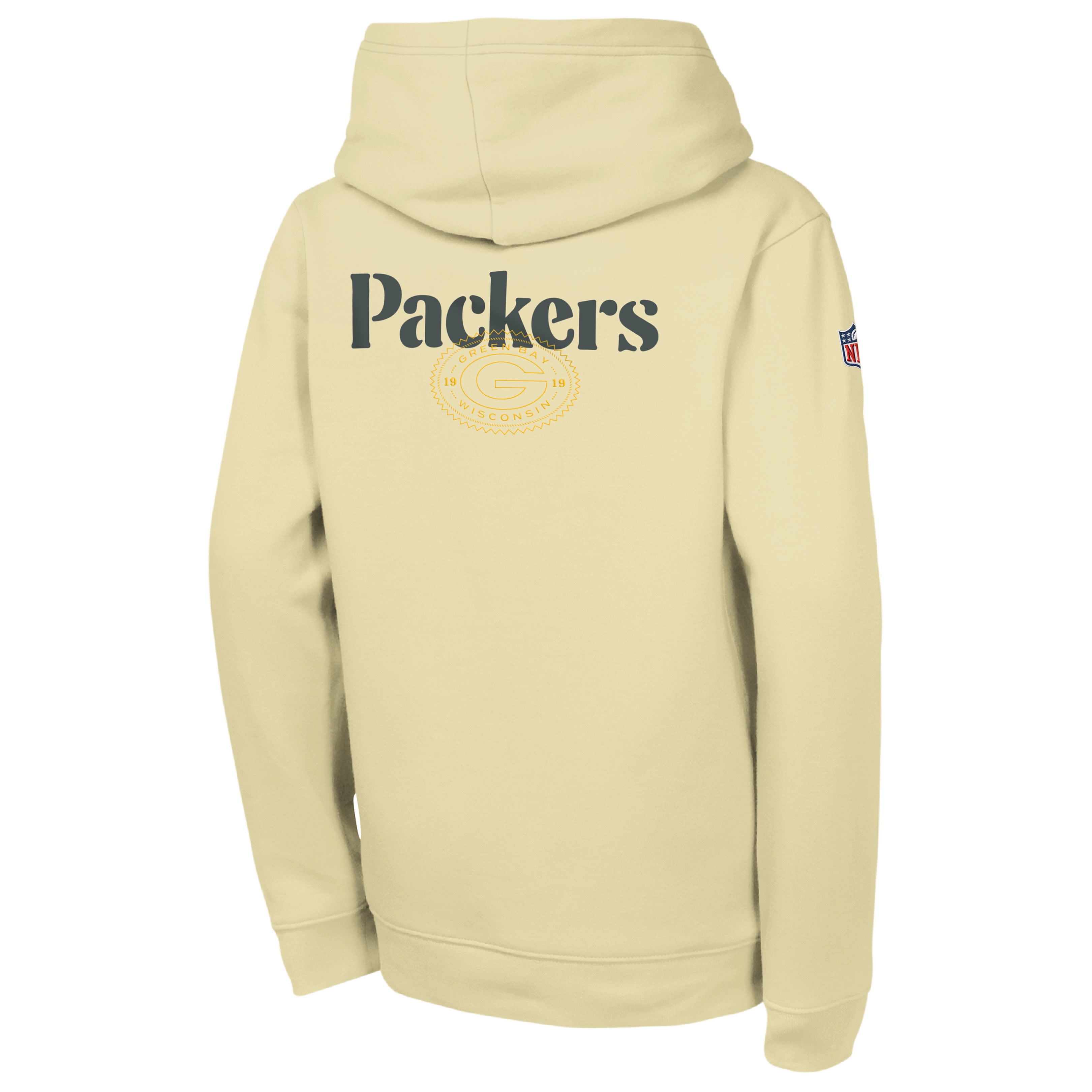 Sweat à capuche en polaire Nike Sideline Club, collection Green Bay Packers 2026 Rivalries, couleur crème, pour jeunes