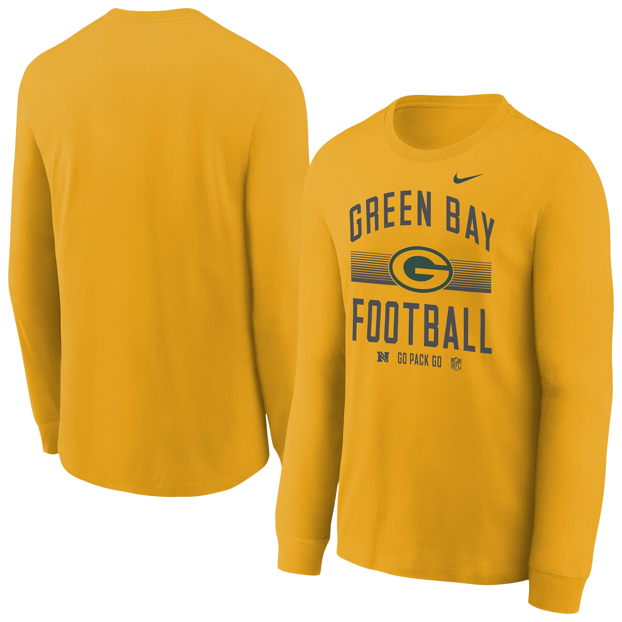Youth Nike Gold Green Bay Packers Essential Long Sleeve T-shirt