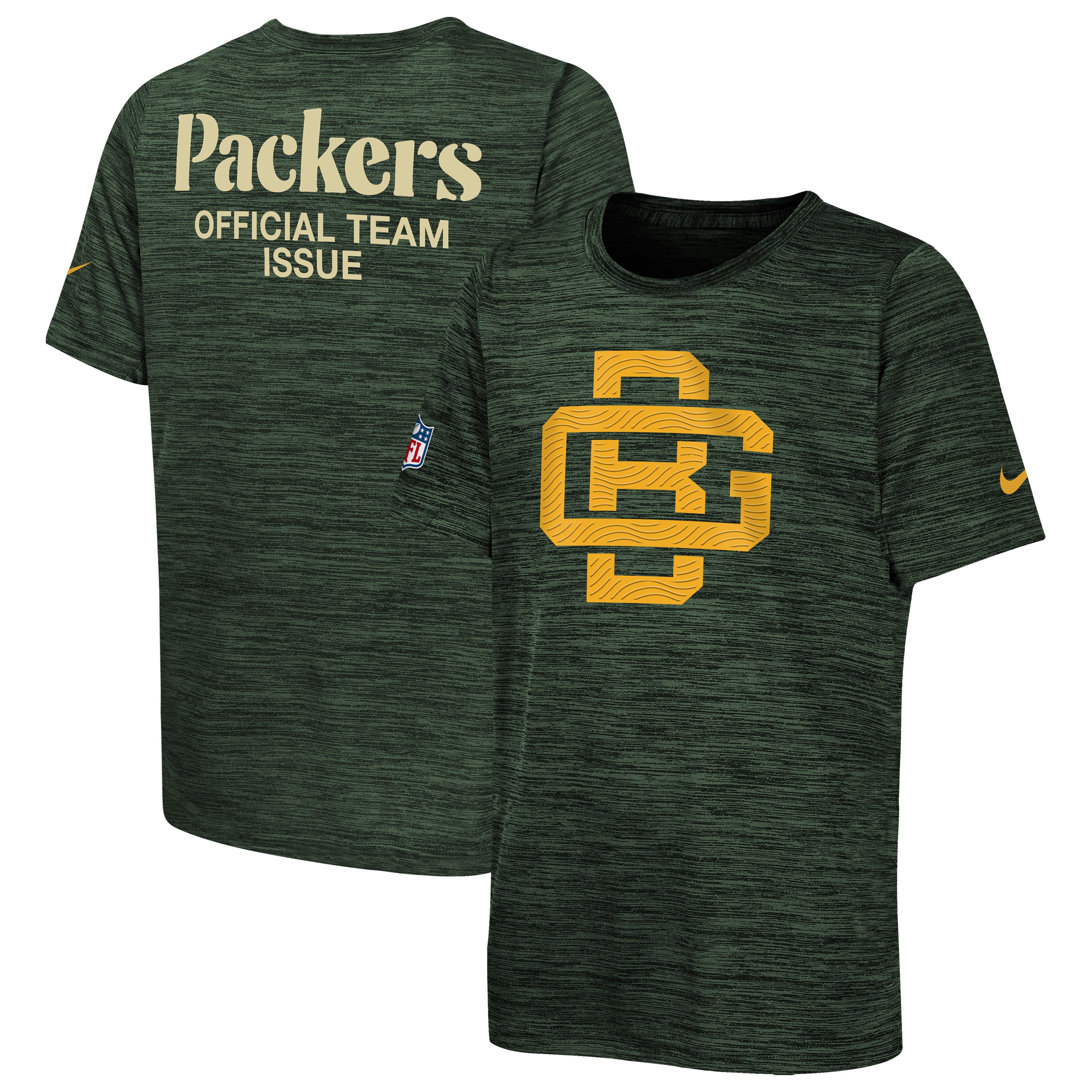 T-shirt Nike Green Bay Packers 2026 Rivalries Collection Sideline Velocity pour jeunes