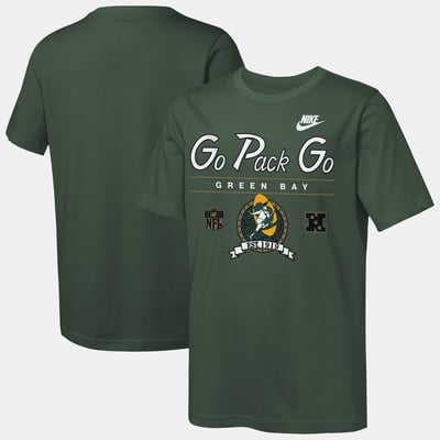  Green Bay Packers Nike Youth Hometown Rewind Slub Dri-FIT T-Shirt - Green