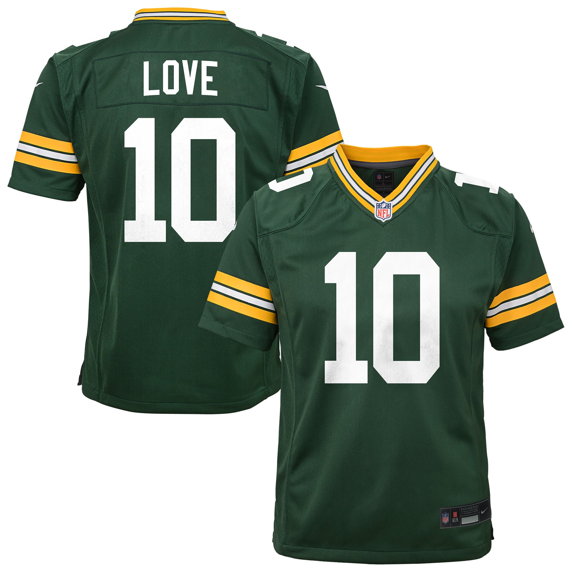 Youth Nike Jordan Love Green Bay Packers Team Game Jersey