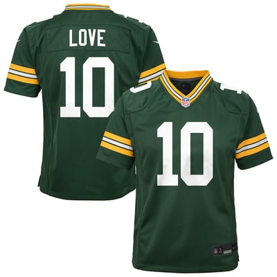 Maillot de match Nike Jordan Love Green Bay Packers pour jeunes - Vert