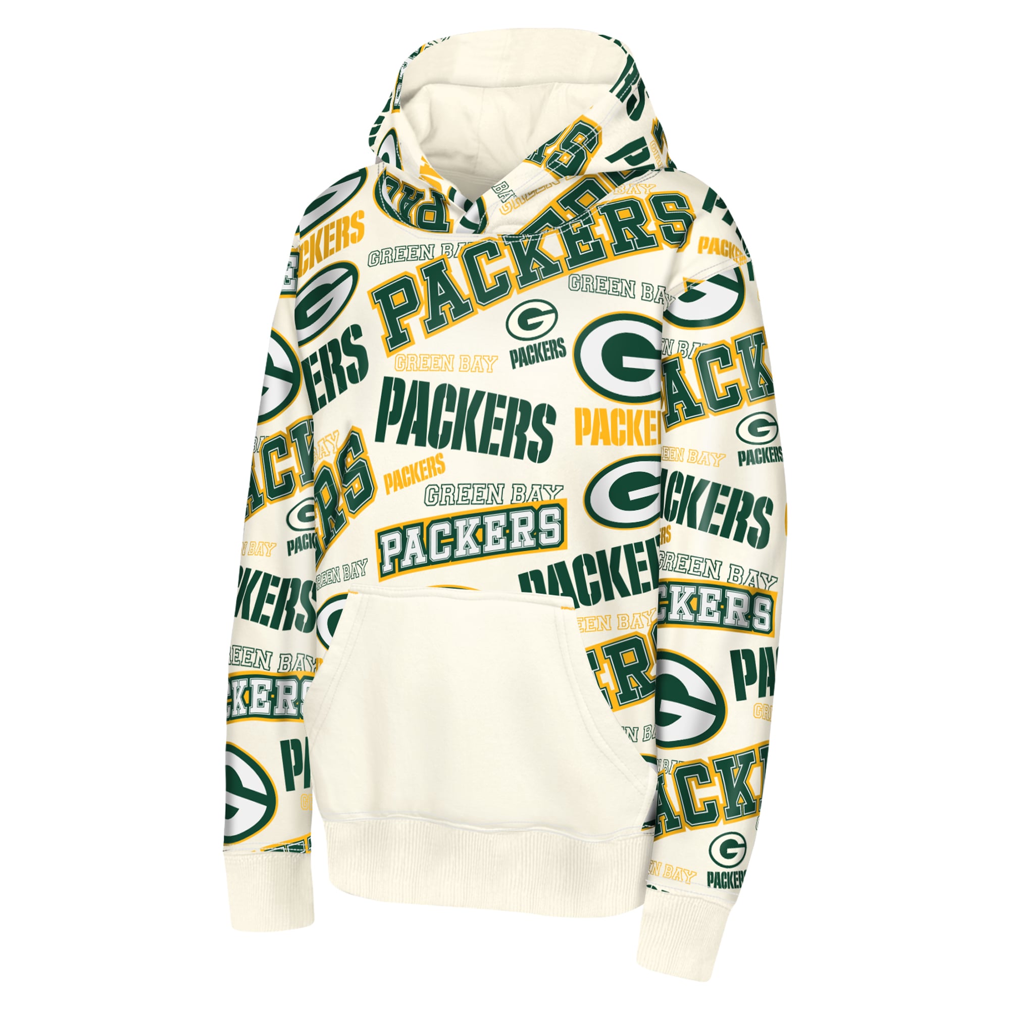 Sweat à capuche Youth Outerstuff Cream Green Bay Packers Shake & Bake