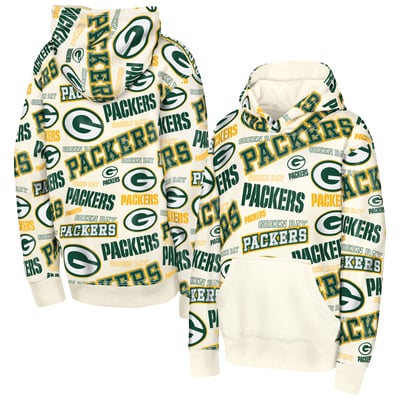 Green Bay Packers Outerstuff Youth Shake & Bake Hoodie - Cream