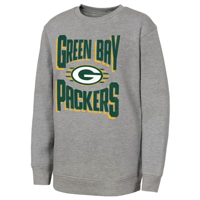 Green Bay Packers Outerstuff Youth Jet Stream Sweatshirt - Gray