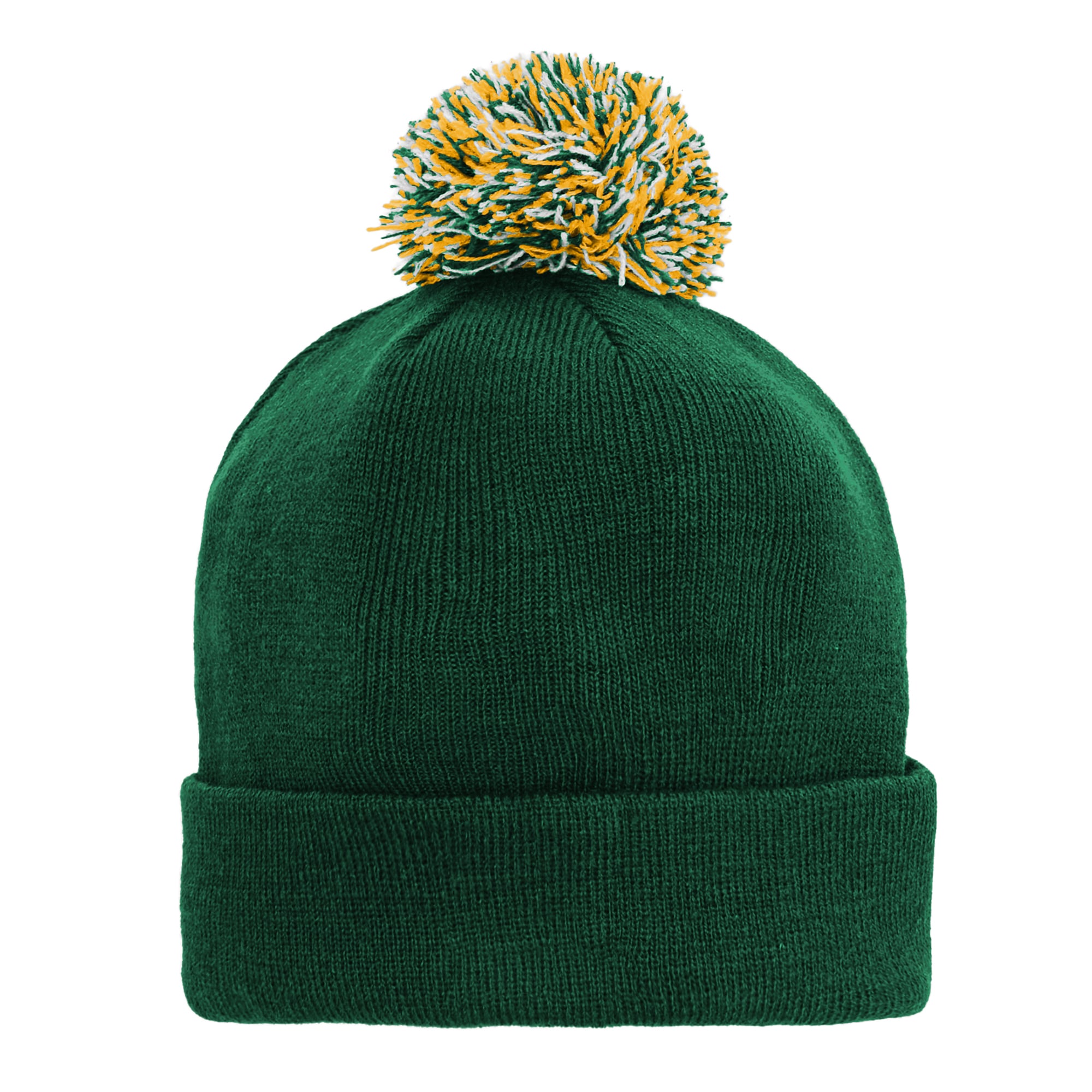 Bonnet tricoté à revers vert Green Bay Packers pour enfant, avec pompon