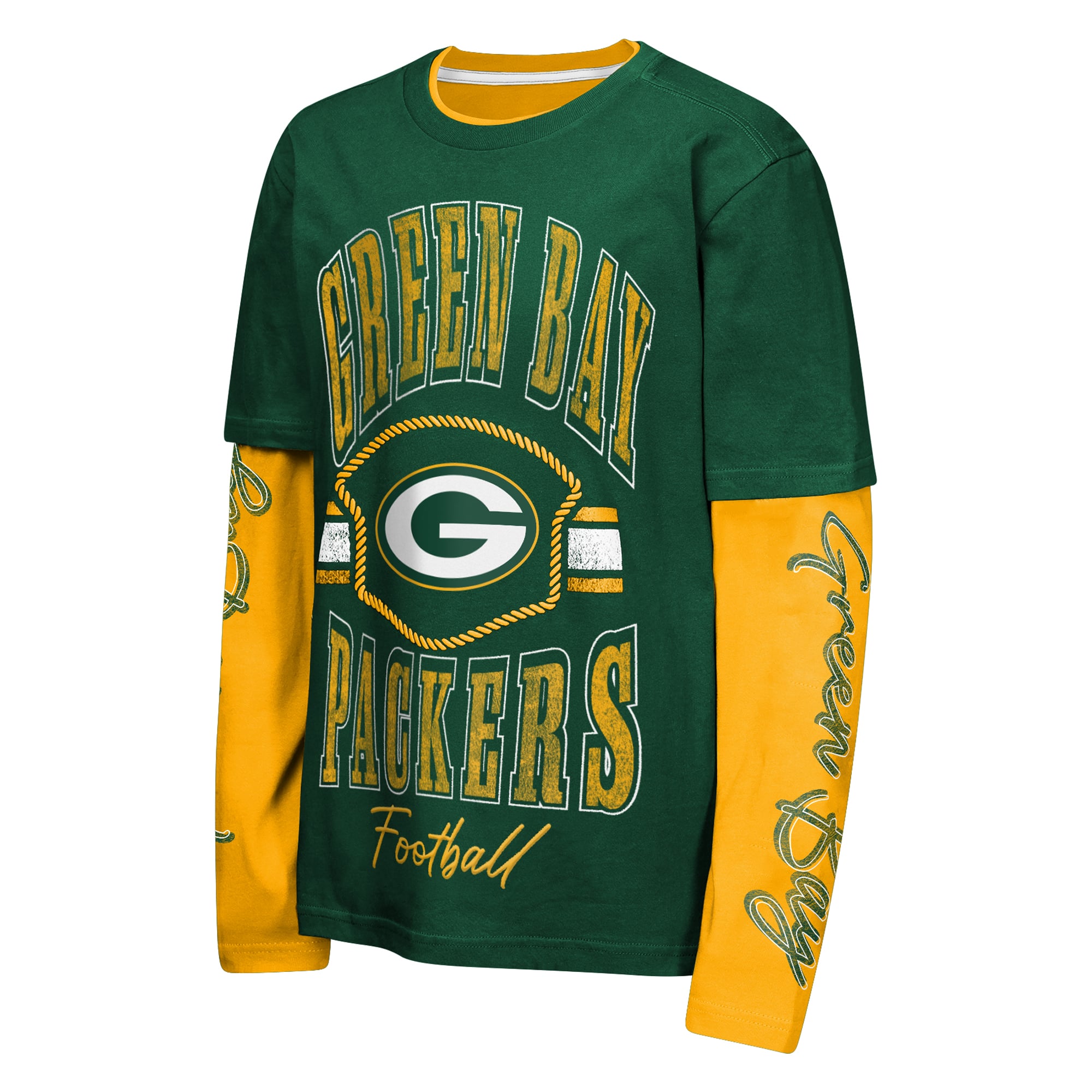 Ensemble combo de mouvement vert Green Bay Packers pour jeunes