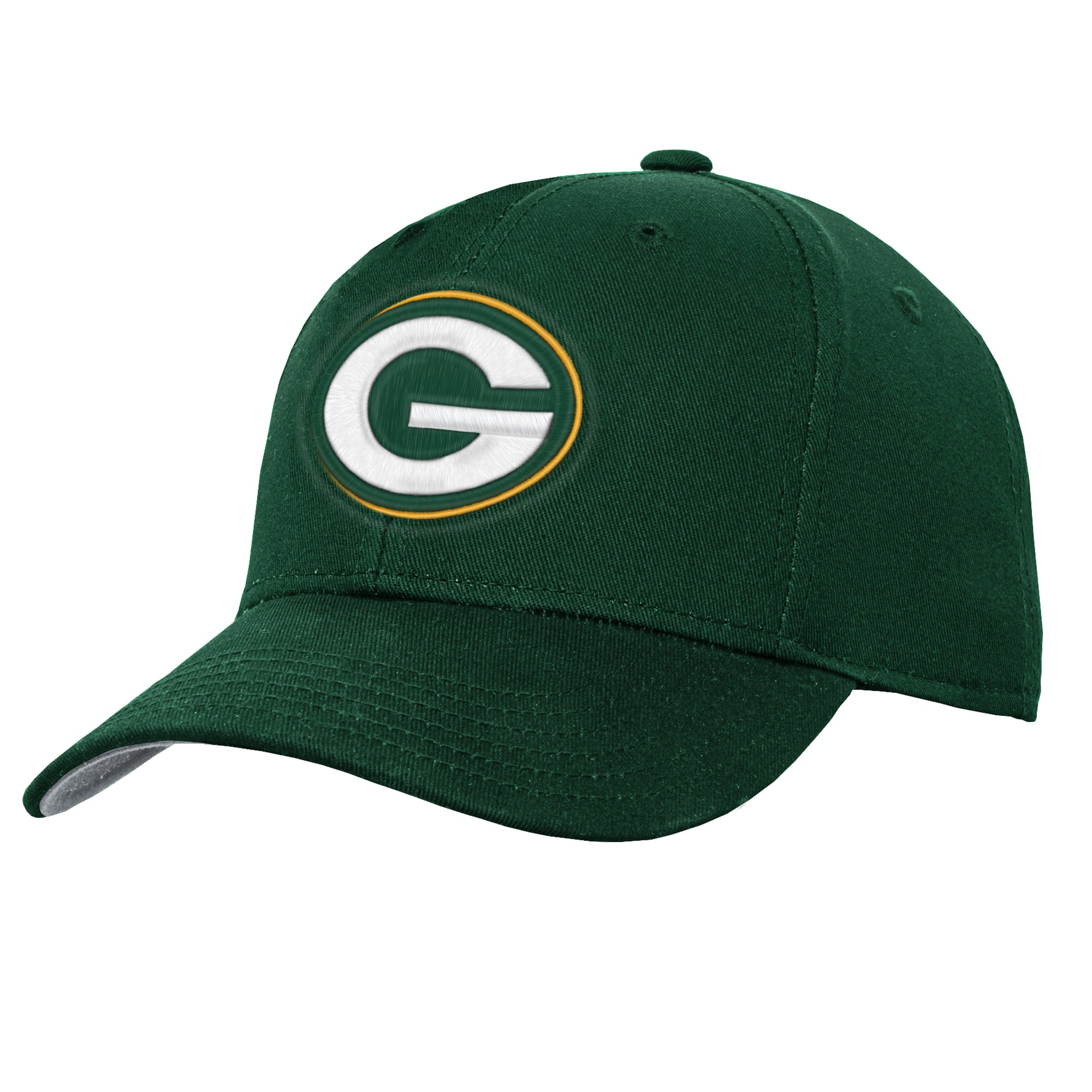Casquette à visière plate pré-courbée verte Green Bay Packers pour jeunes Outerstuff