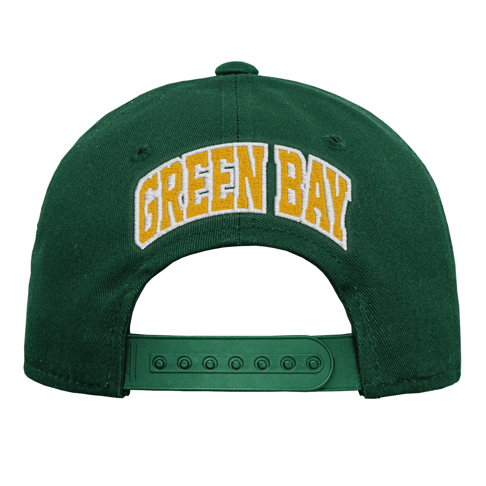 Casquette à visière plate pré-courbée verte Green Bay Packers pour jeunes Outerstuff