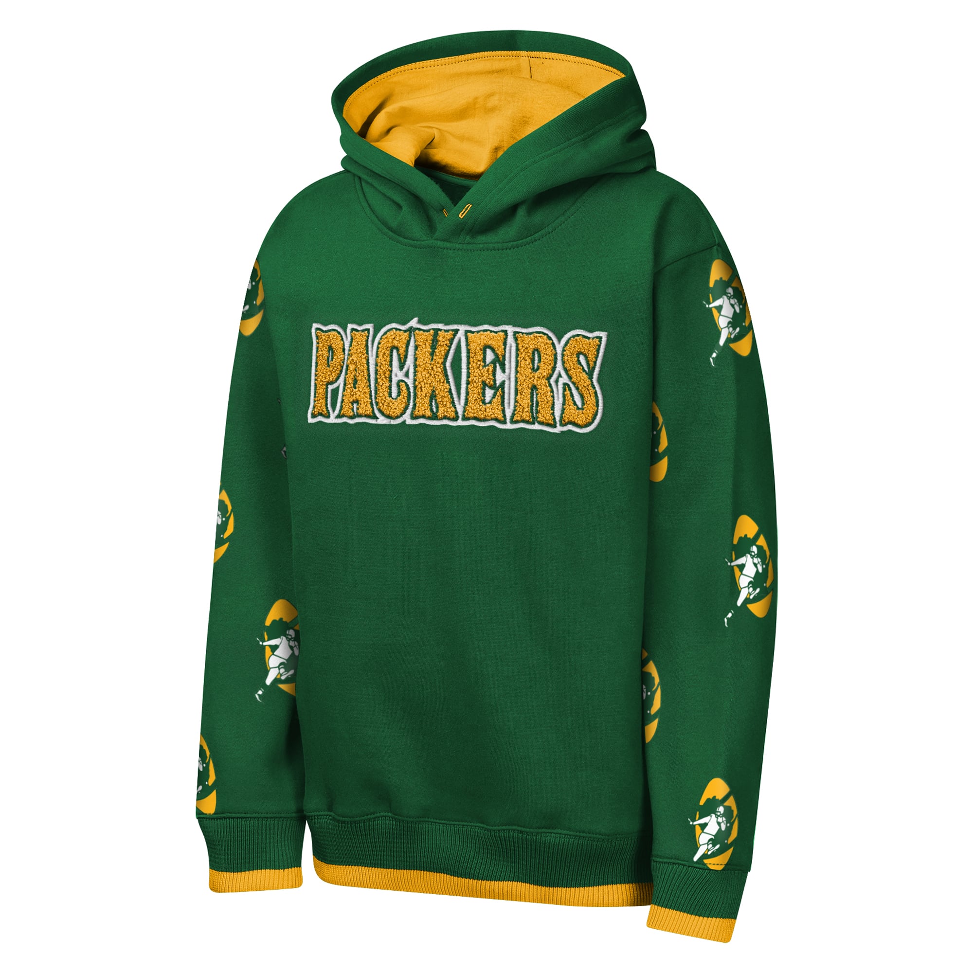 Sweat à capuche en chenille vert Green Bay Packers rétro Draft Day pour jeunes