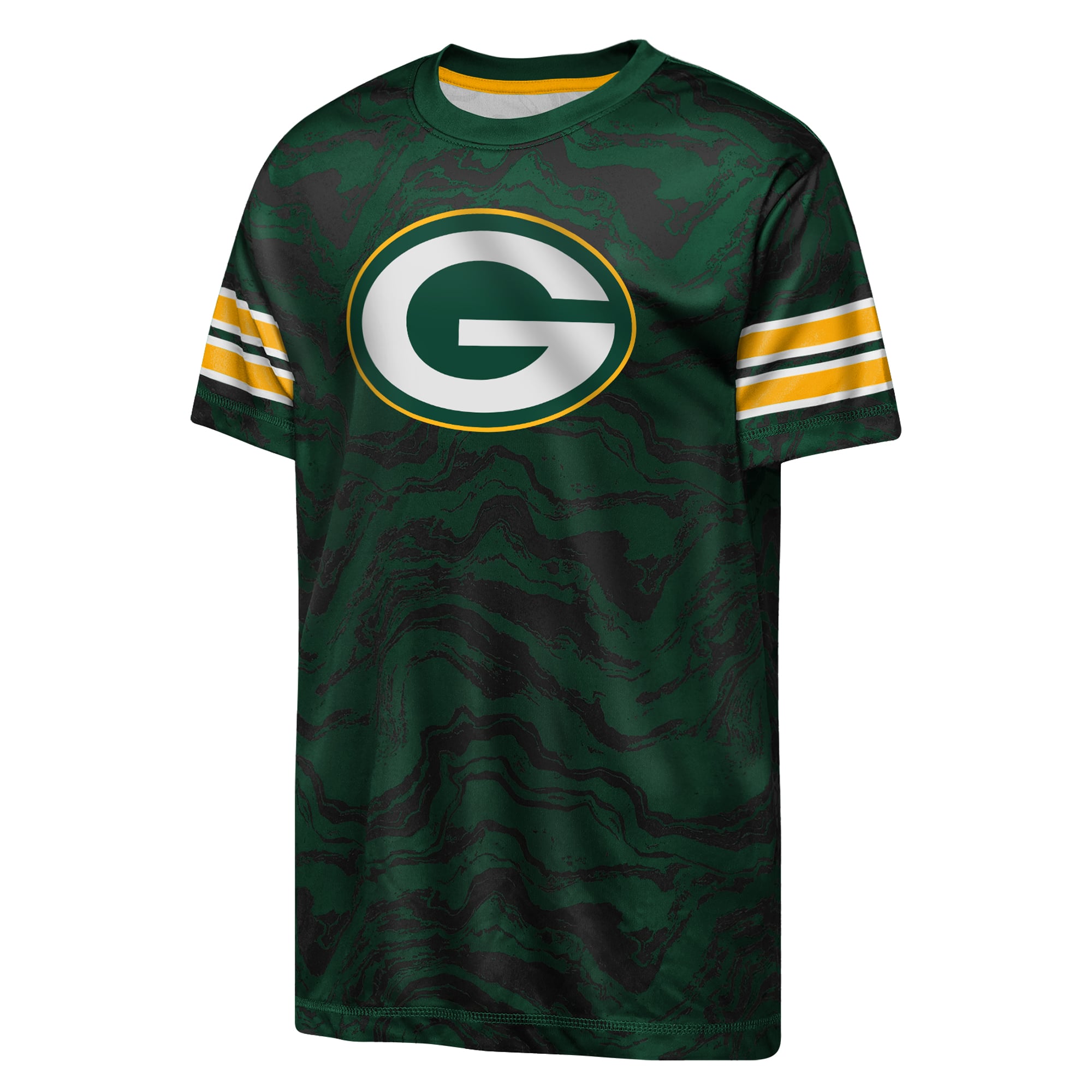 T-shirt de performance Outerstuff vert Green Bay Packers pour jeunes, motif Slant Route