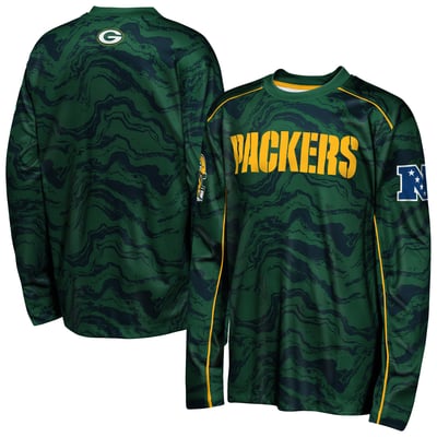 Green Bay Packers Outerstuff Youth Tailgate Performance Long Sleeve T-Shirt - Green
