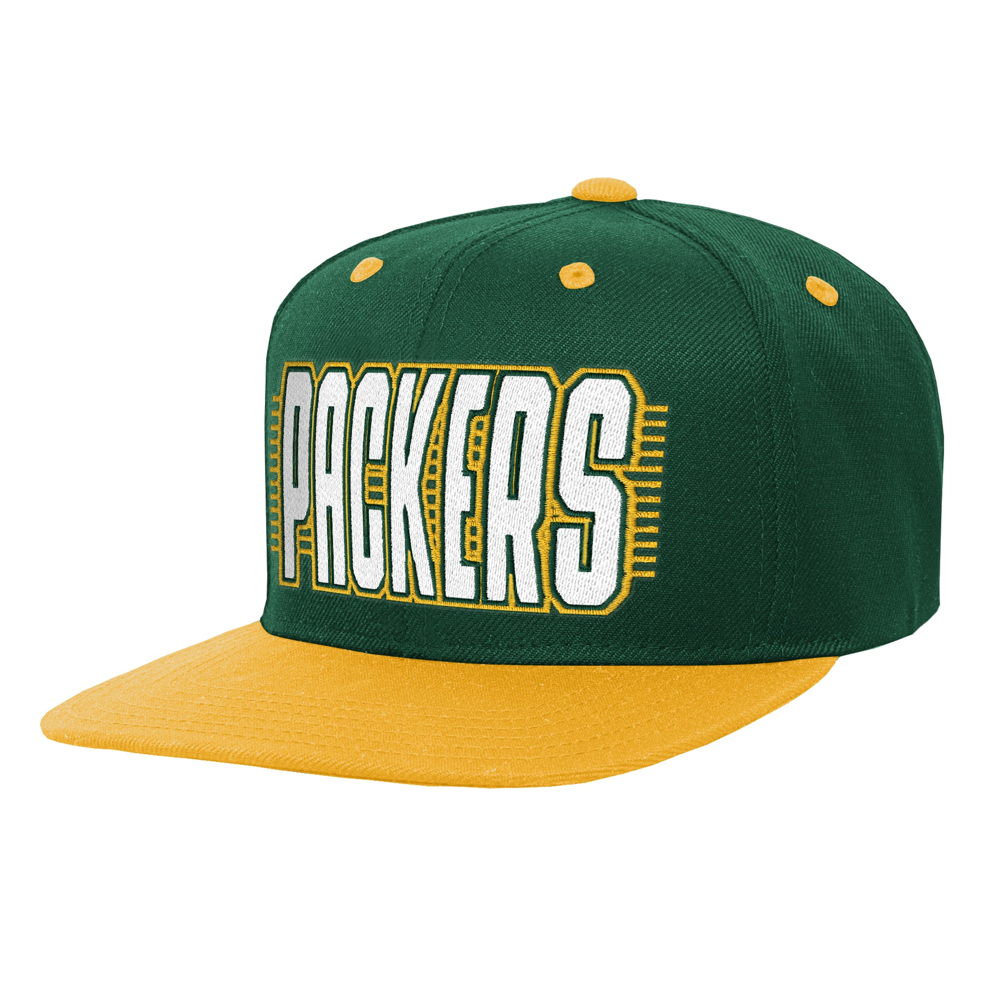 Casquette snapback verte et or Green Bay Packers pour jeunes