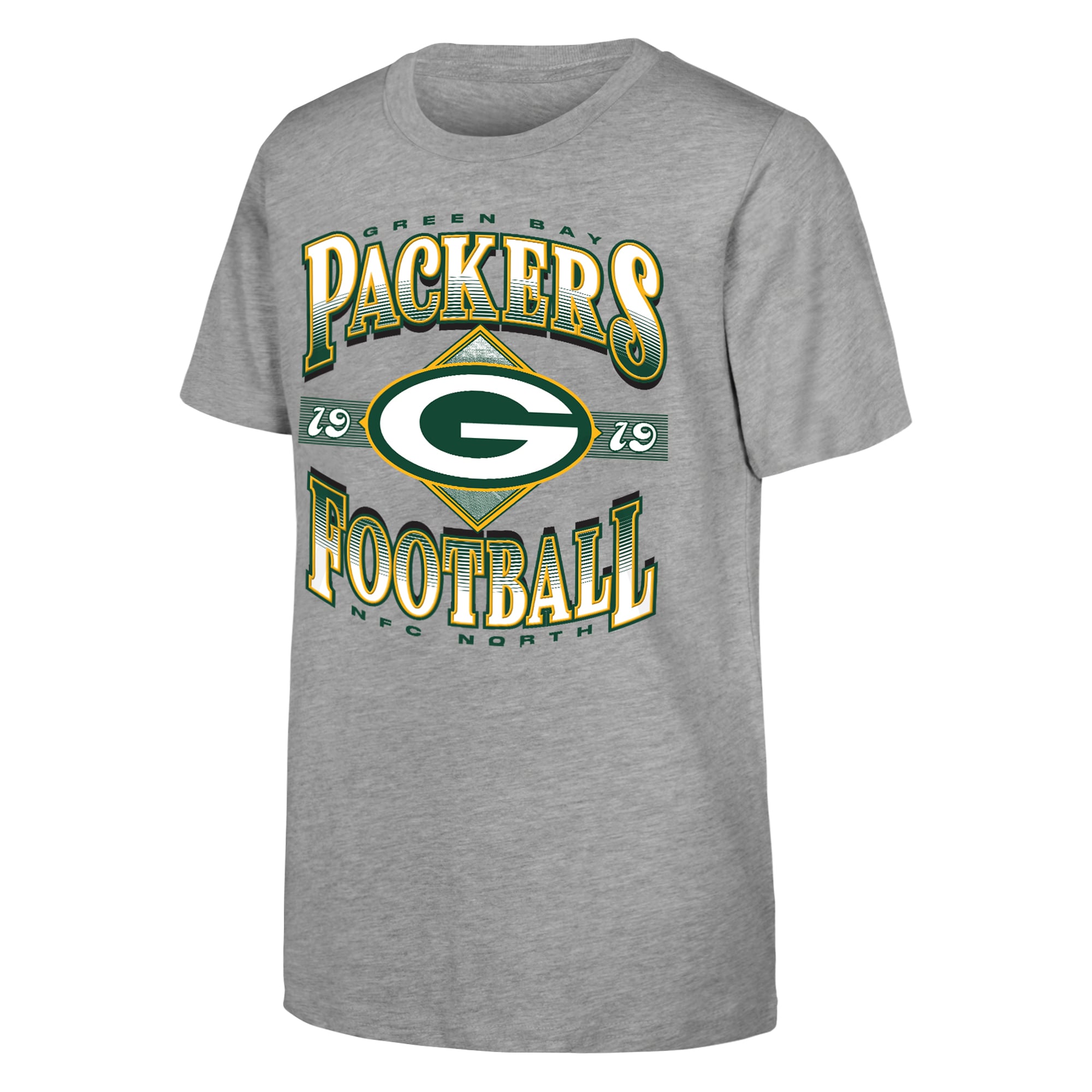 Youth Outerstuff Heather Gray Green Bay Packers NFL Of Days Past T-Shirt