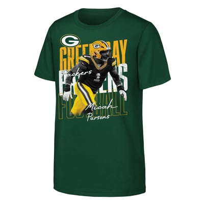 Micah Parsons Green Bay Packers Outerstuff Youth Legendary Player Card T-Shirt - Green