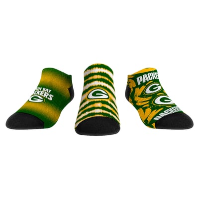  Green Bay Packers Rock Em Youth Make Some Noise Three-Pack Low-Cut Socks Set - Green