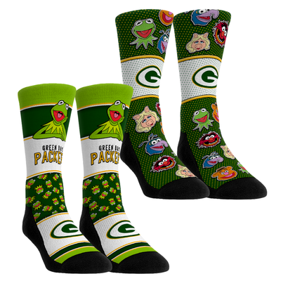  Green Bay Packers Rock Em Youth Muppets 2-Pack Crew Socks Set - Green