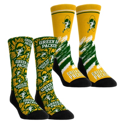  Green Bay Packers Rock Em Youth Throwback Two-Pack Crew Socks Set - Green