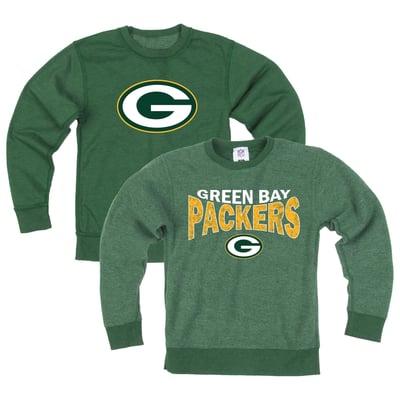  Green Bay Packers Wes & Willy Youth Reversible Fleece Sweatshirt - Green