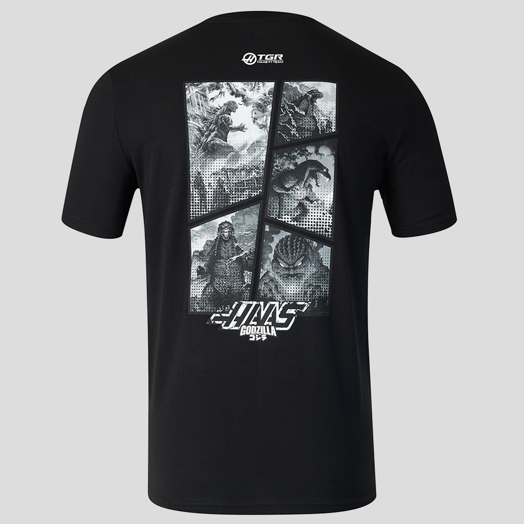 Men's Black Haas F1 Team Godzilla Tokyo T-Shirt