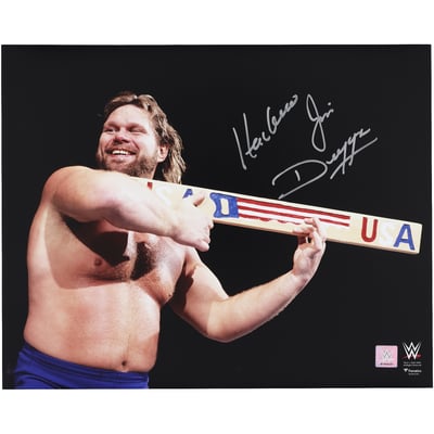 "Hacksaw" Jim Duggan WWE Autographed Fanatics Authentic 16" x 20" In-Ring In-Ring with 2' x 4' Photograph  