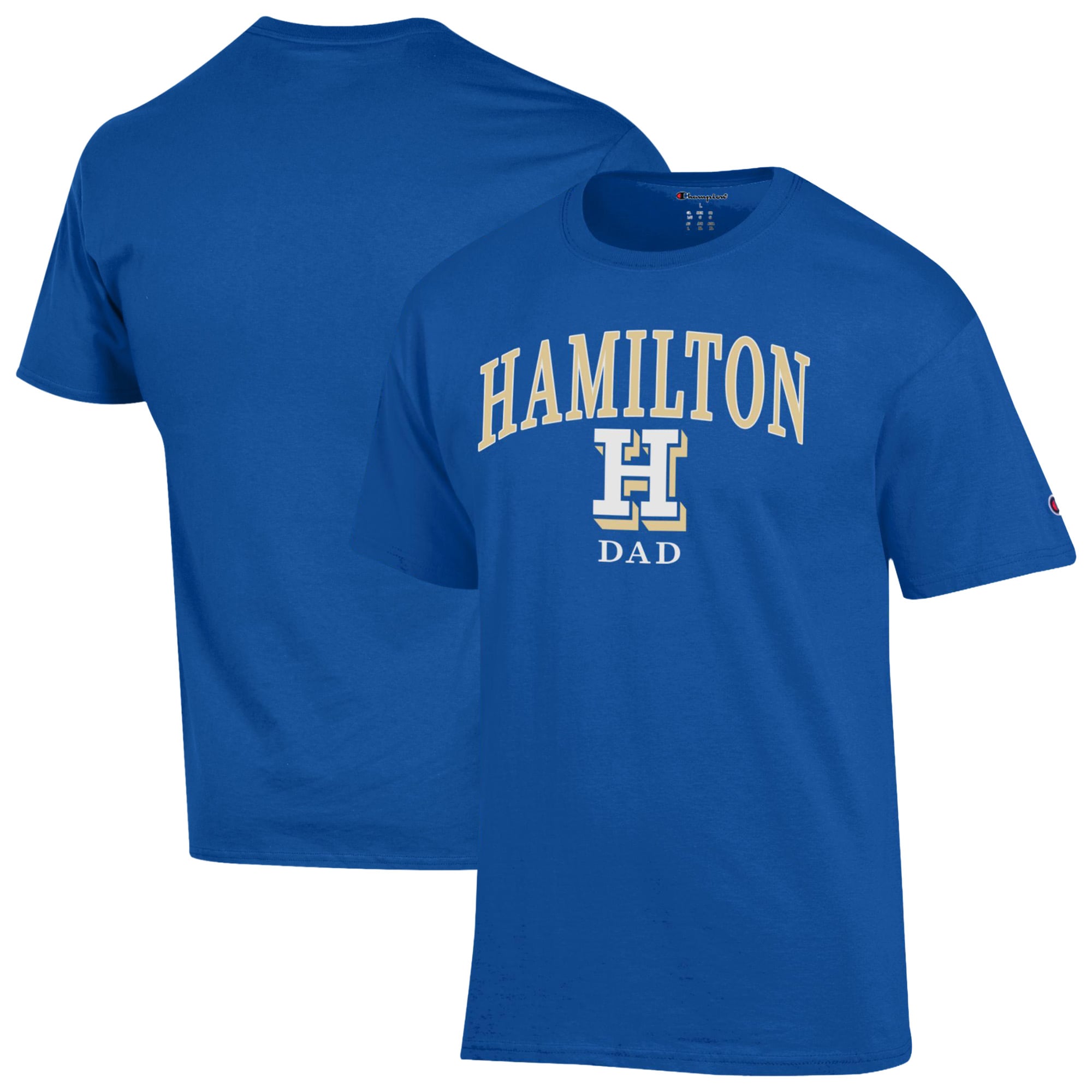 Men's Champion Blue Hamilton Continentals Arch Dad Jersey T-Shirt