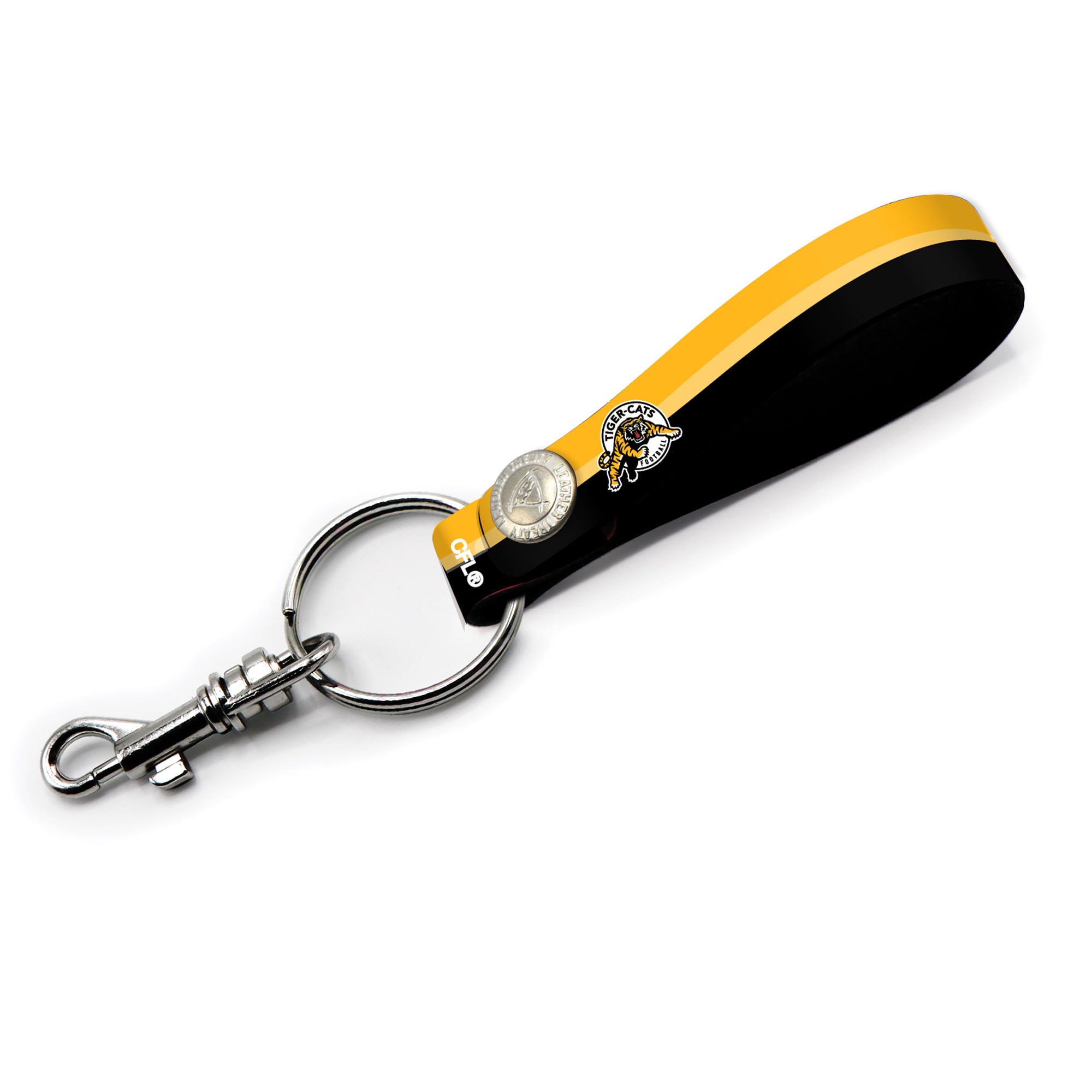 Porte-clés à boucle en cuir personnalisé des Tiger-Cats de Hamilton
