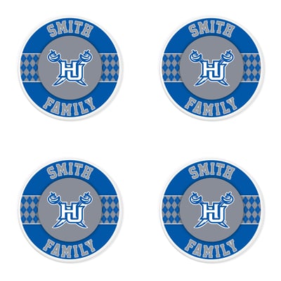 Hampton Pirates 4" Personalized Circular Coasters 4-Pack Set