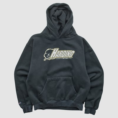 Harding Bison Jansport 2000s Hooded Pullover Sweatshirt - Black - Yth XL by Fanatics Real Vintage