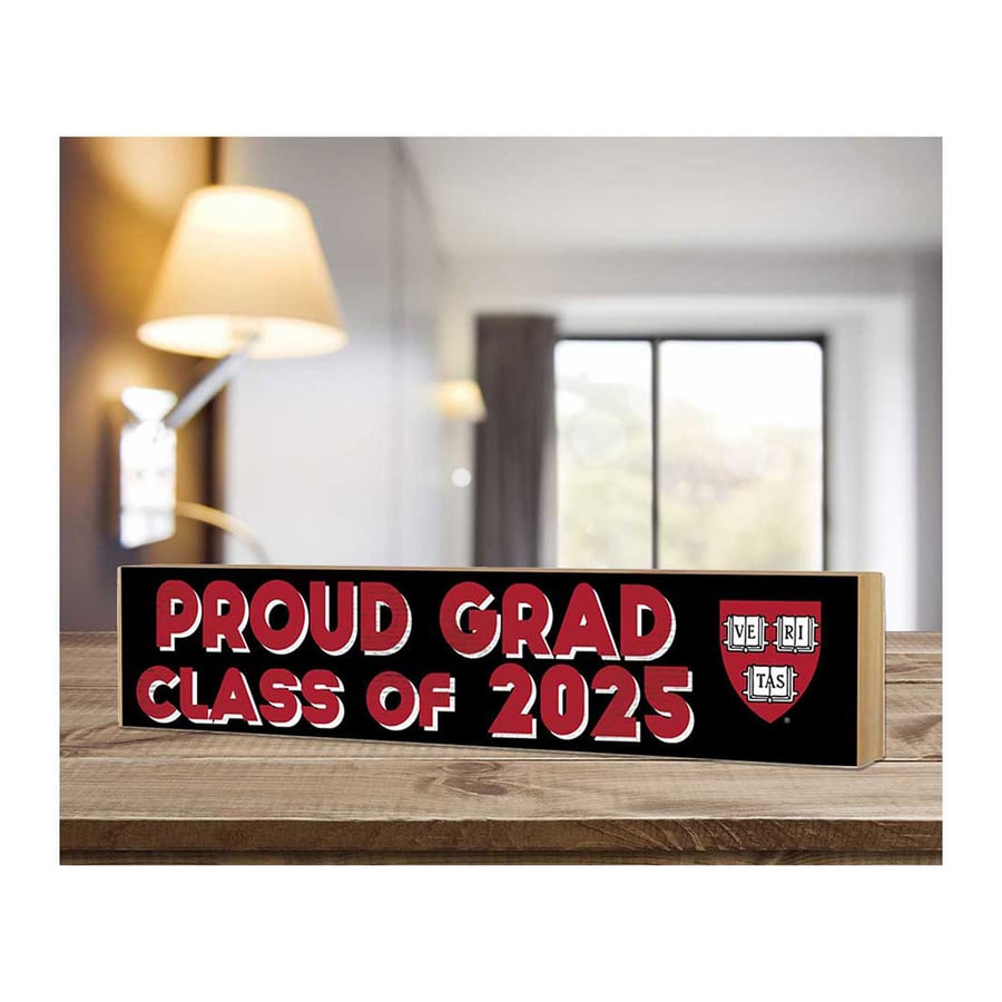 Harvard Crimson 3" x 13" Proud Grad Class of 2025 Block Sign