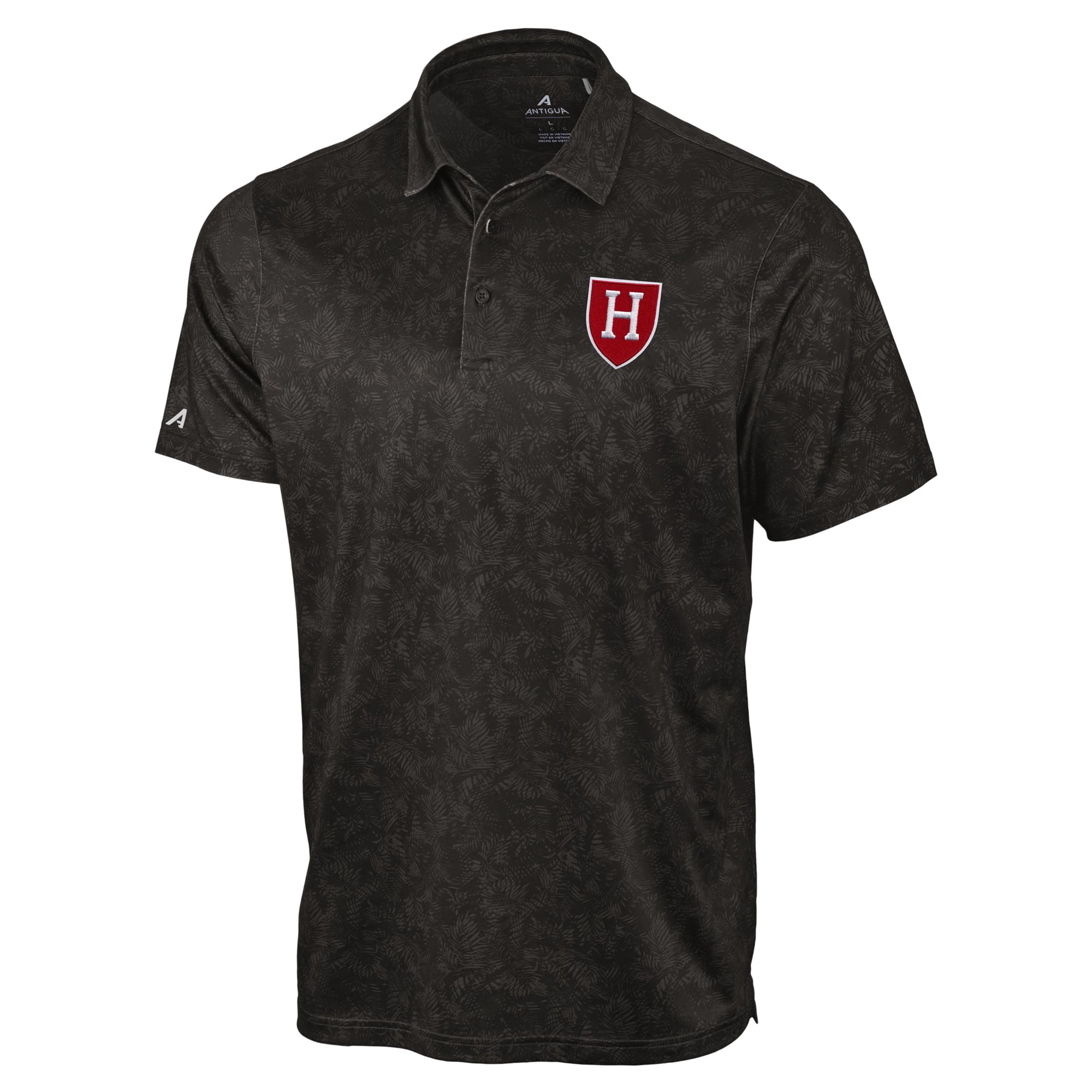 Polo Antigua noir Harvard Crimson Lush pour homme