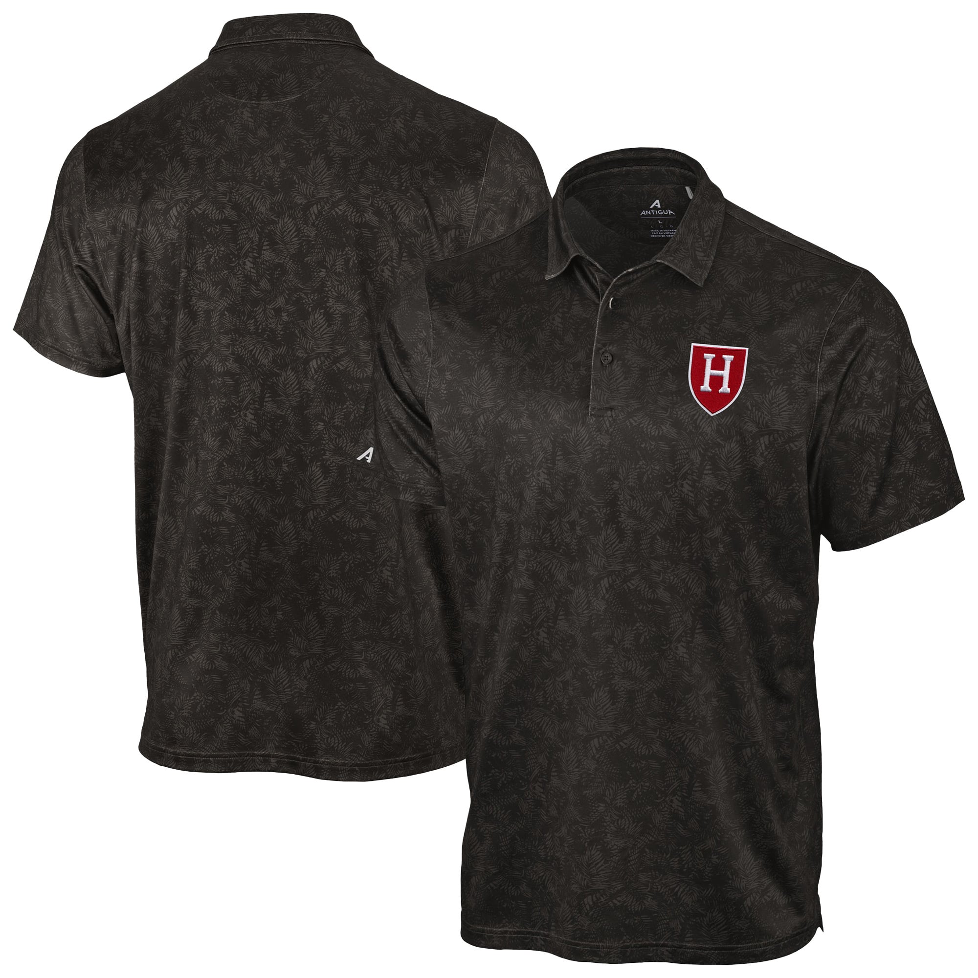Polo Antigua noir Harvard Crimson Lush pour homme