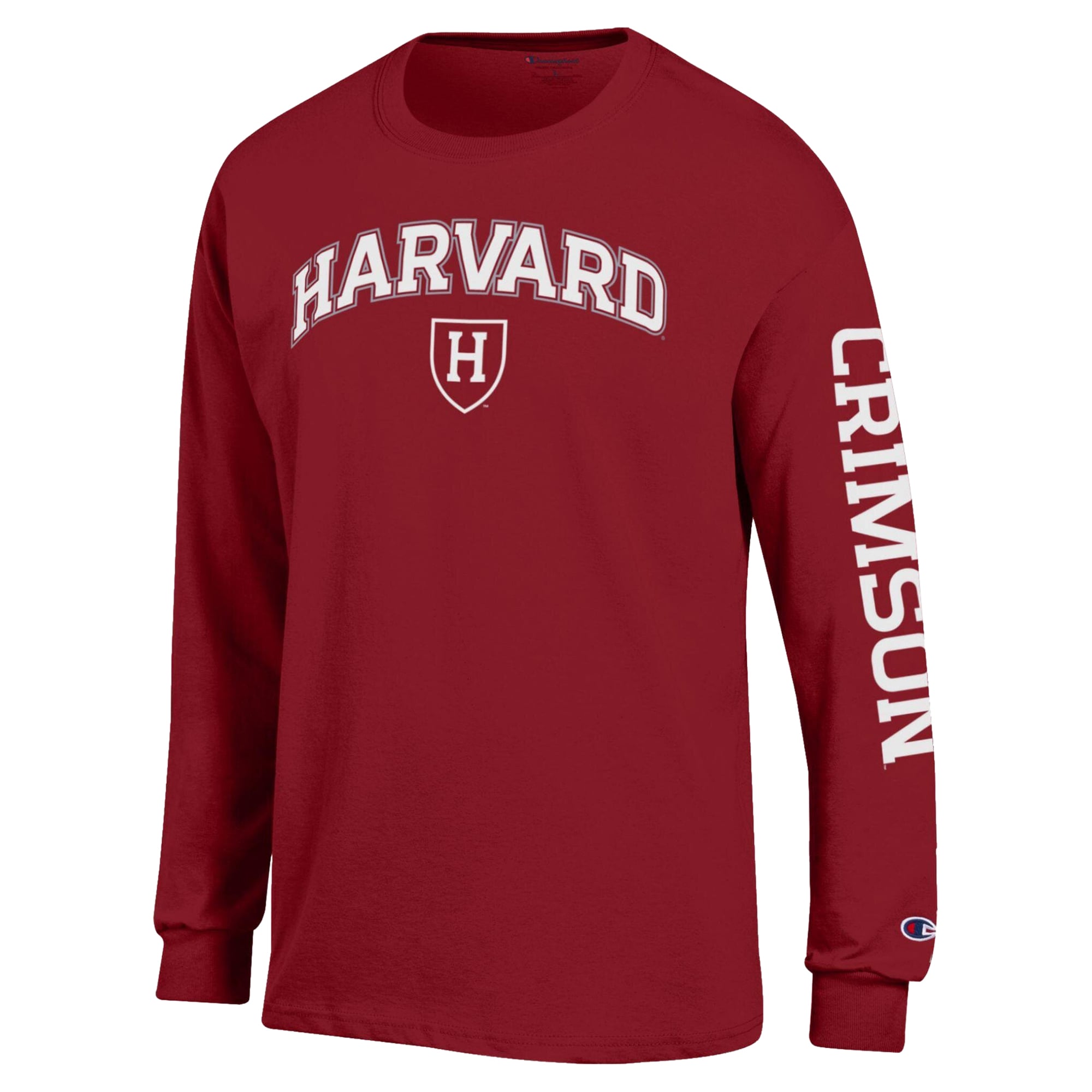 Men's Champion Crimson Harvard Arch Logo Long Sleeve T-Shirt