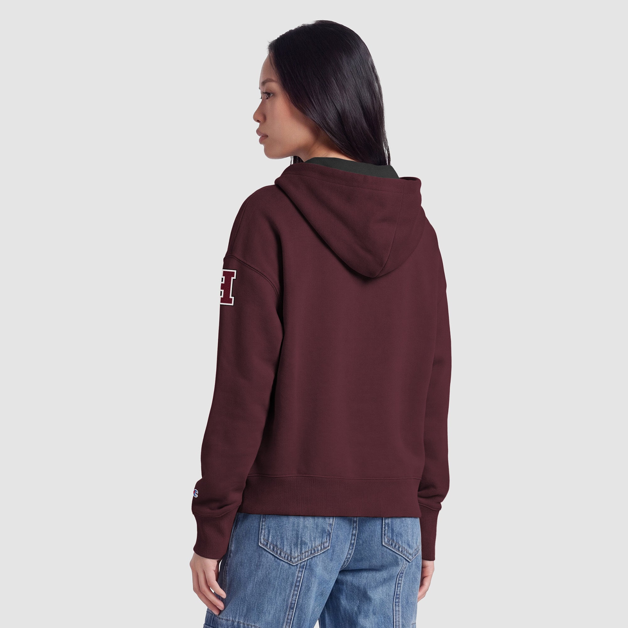 Sweat à capuche zippé en polaire Champion Crimson Harvard Arch pour femme
