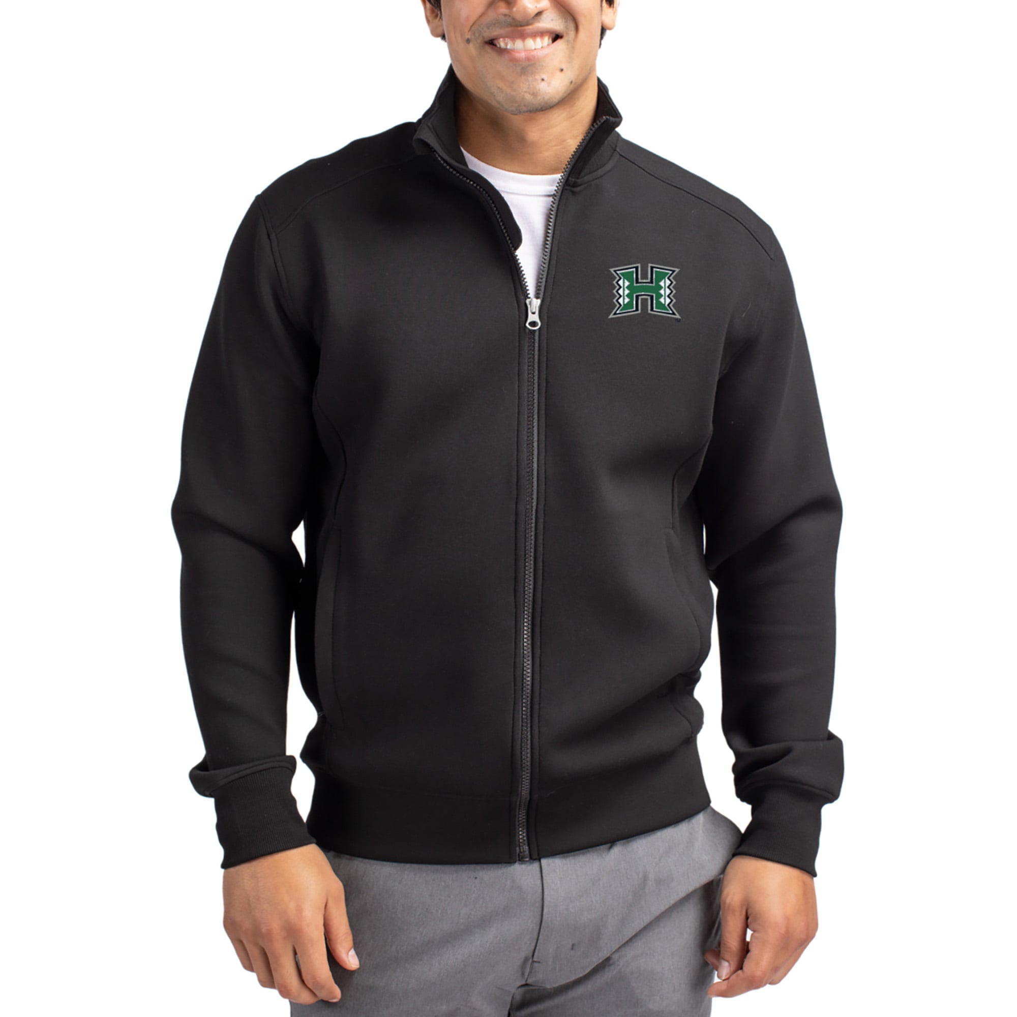 Men's Cutter & Buck Black Hawaii Rainbow Warriors Roam Eco Recycled ...