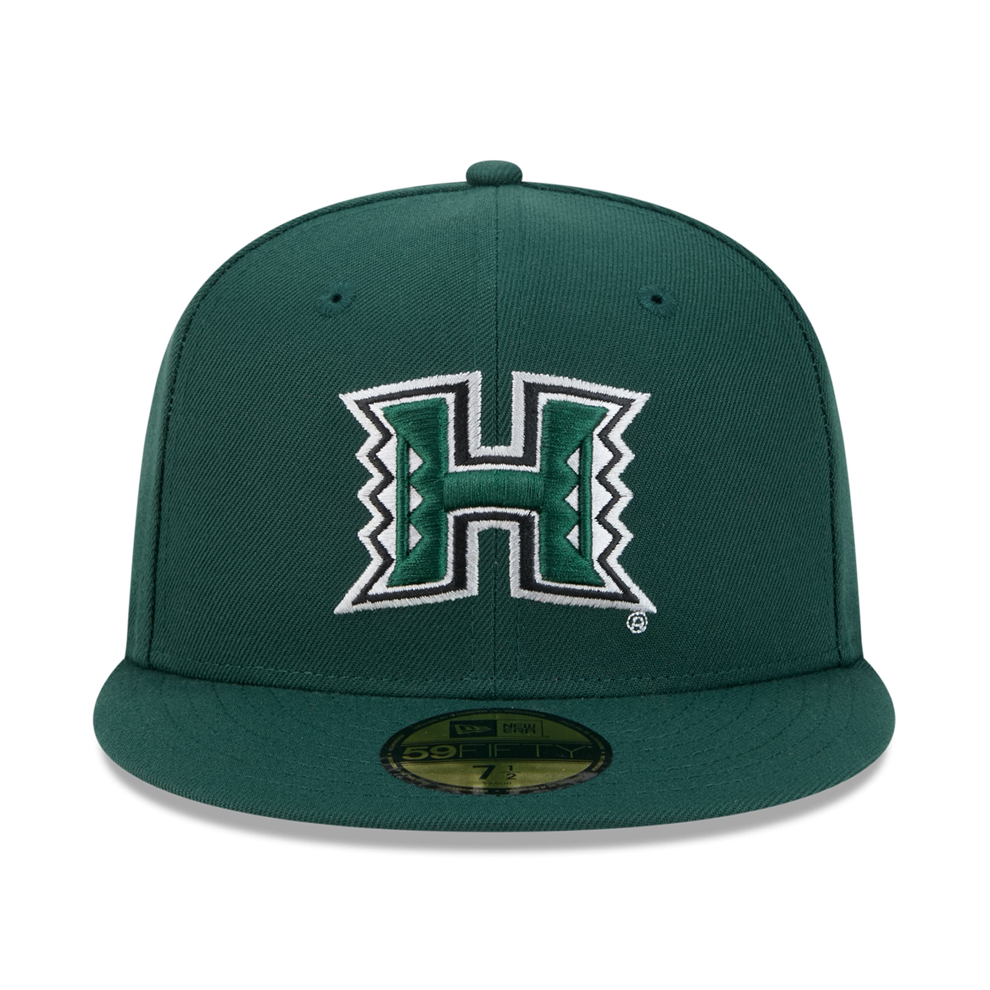 Casquette ajustée New Era Core 59FIFTY verte Hawaii Rainbow Warriors pour homme