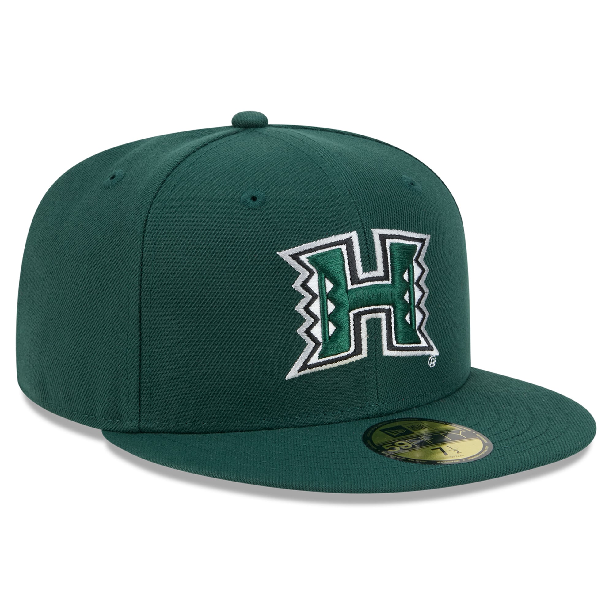 Casquette ajustée New Era Core 59FIFTY verte Hawaii Rainbow Warriors pour homme