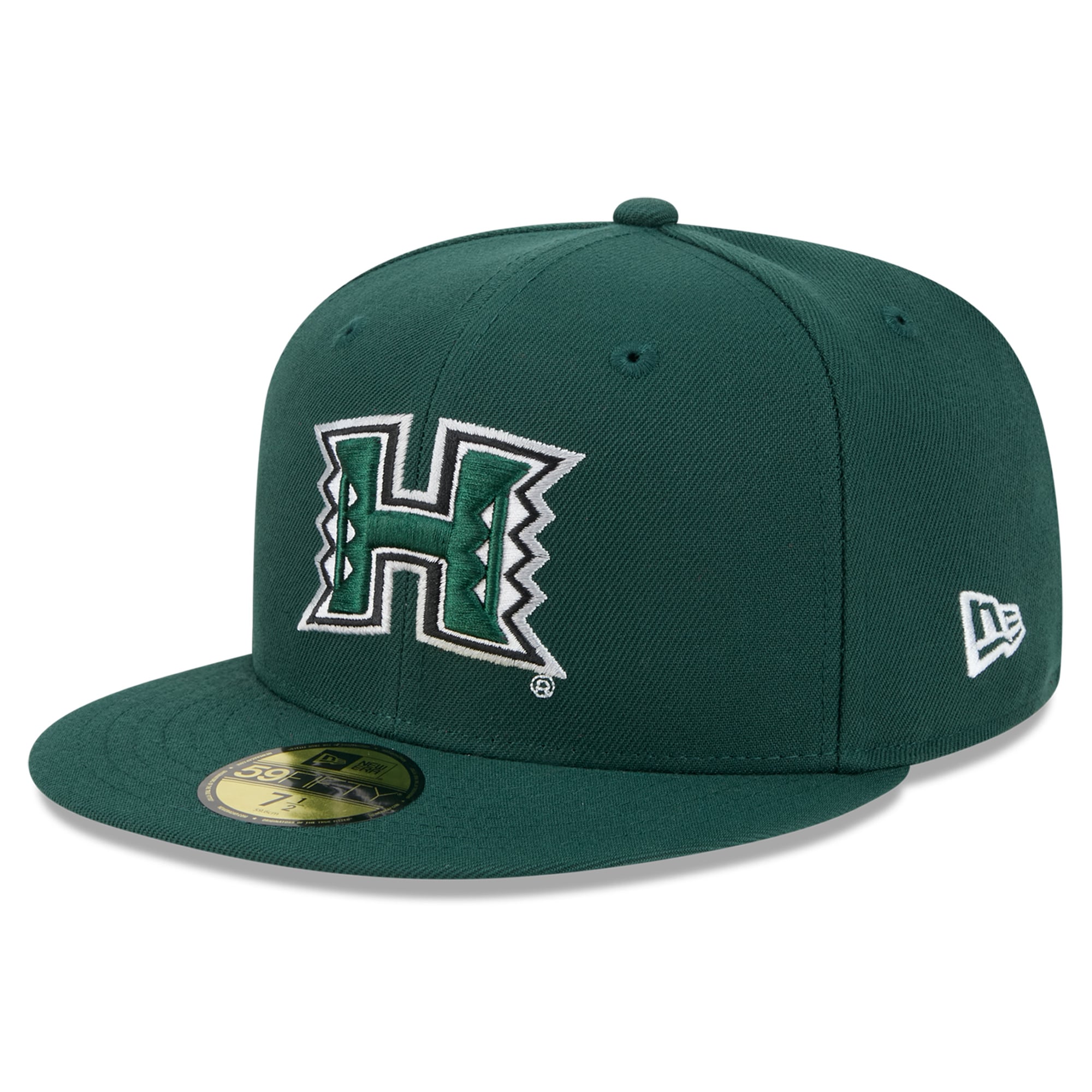 Casquette ajustée New Era Core 59FIFTY verte Hawaii Rainbow Warriors pour homme