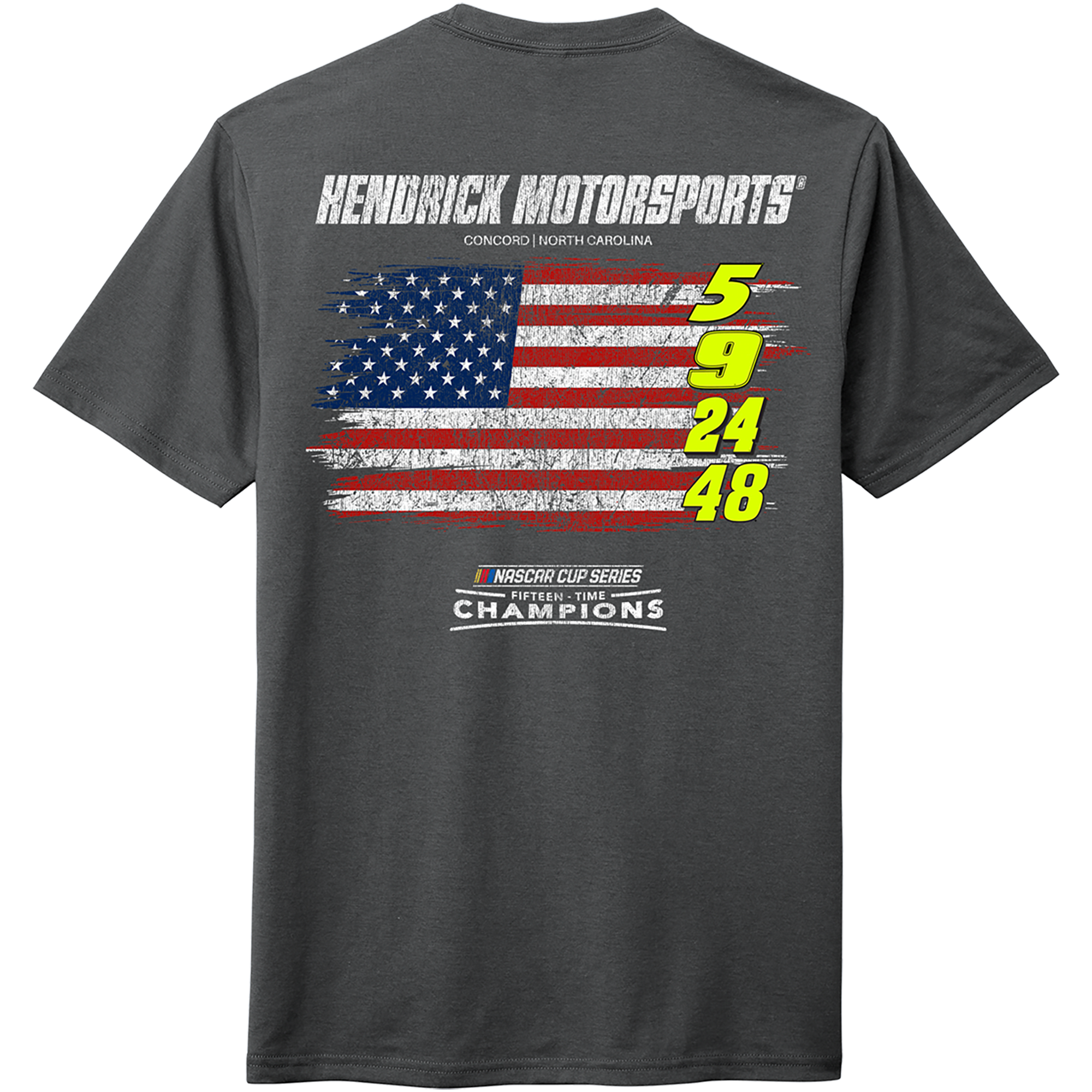 Men's Classic Ink Charcoal Hendrick Motorsports Flag T-Shirt