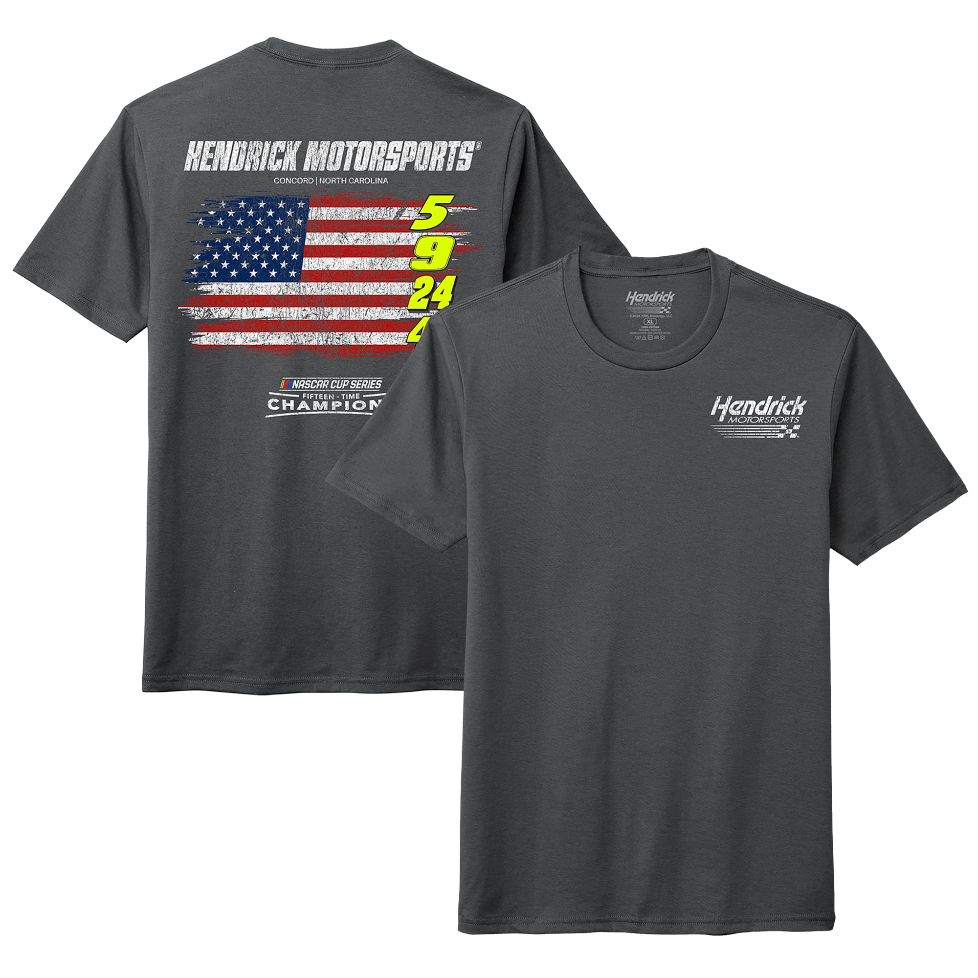 Men's Classic Ink Charcoal Hendrick Motorsports Flag T-Shirt
