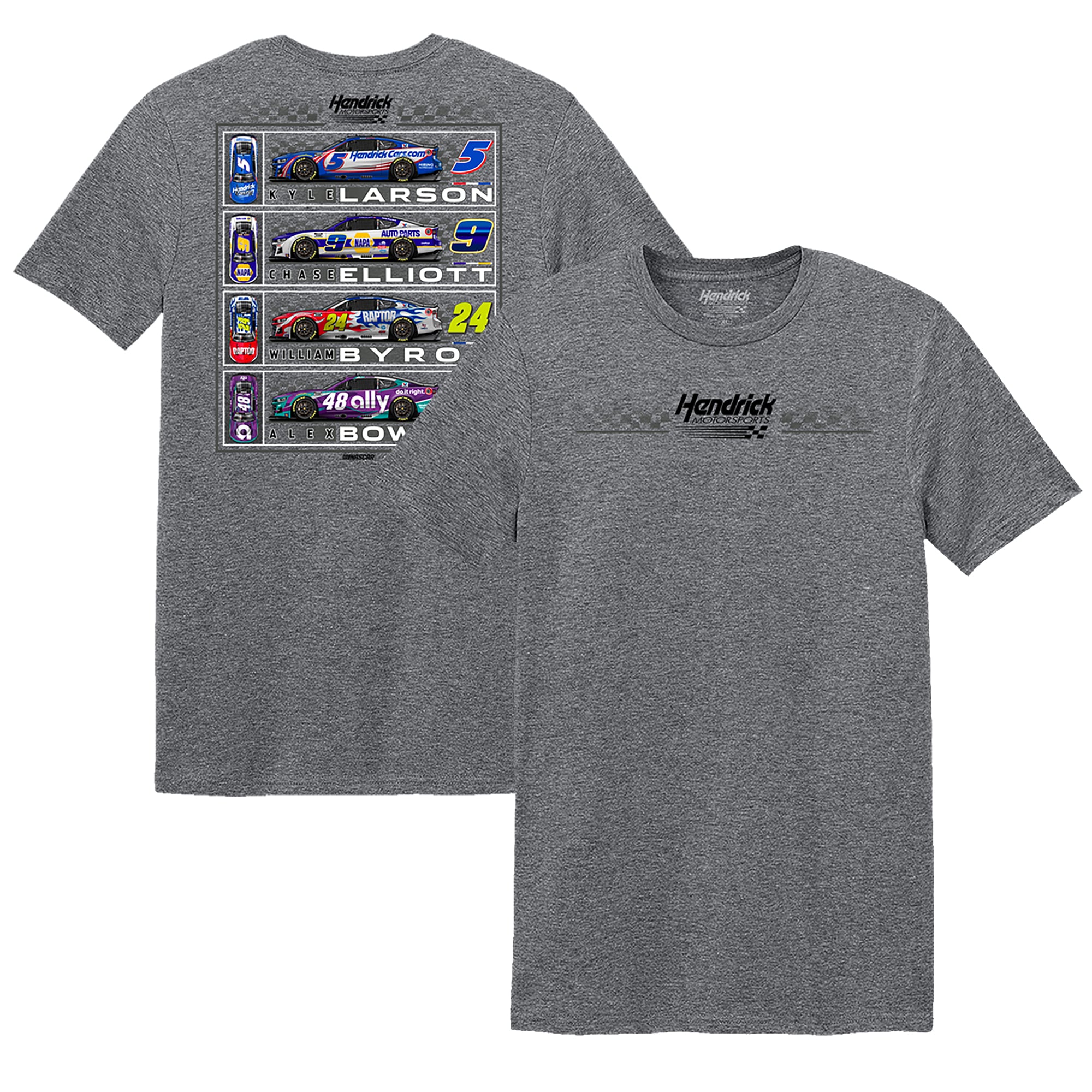 Men's Classic Ink Heather Gray Hendrick Motorsports Car T-Shirt