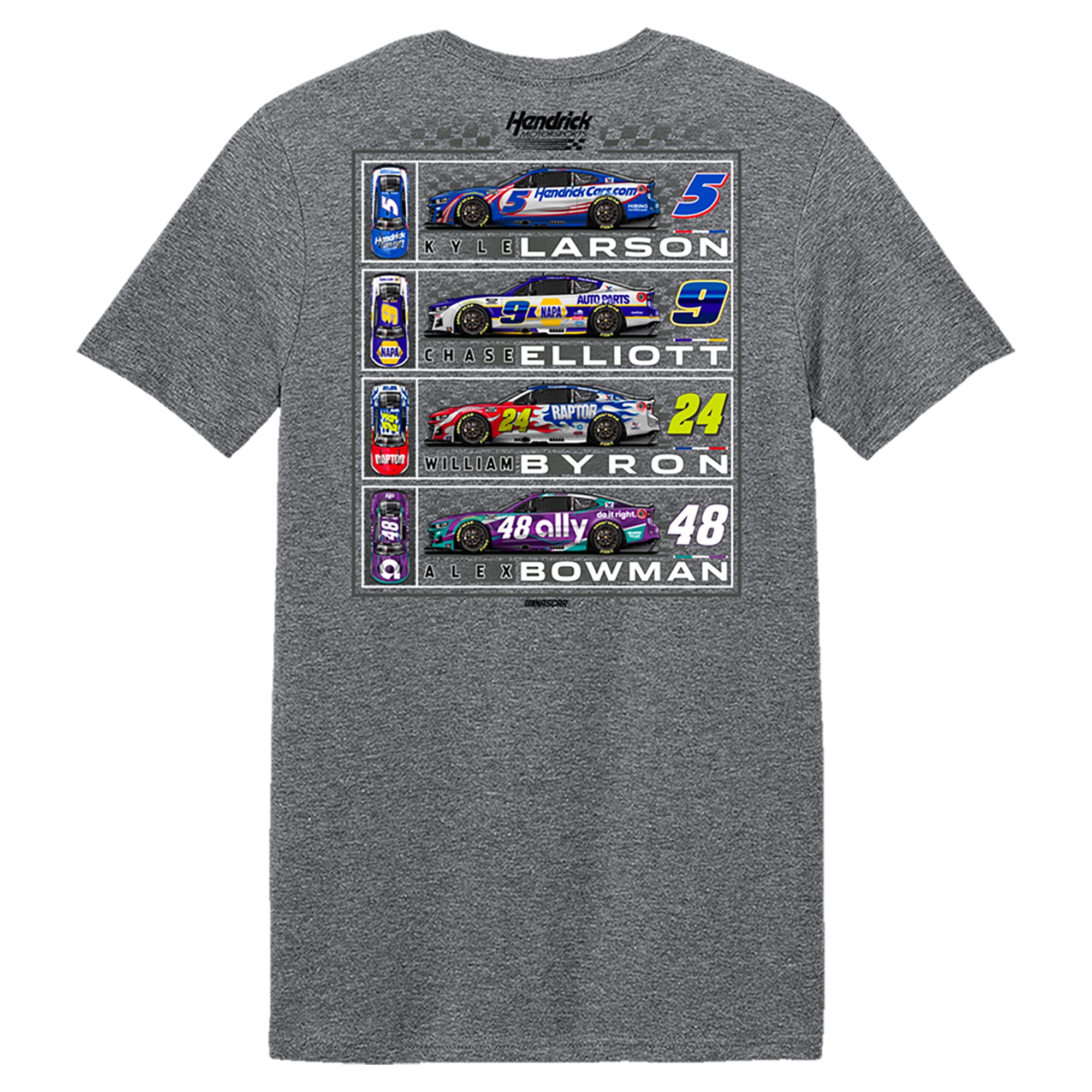 Men's Classic Ink Heather Gray Hendrick Motorsports Car T-Shirt