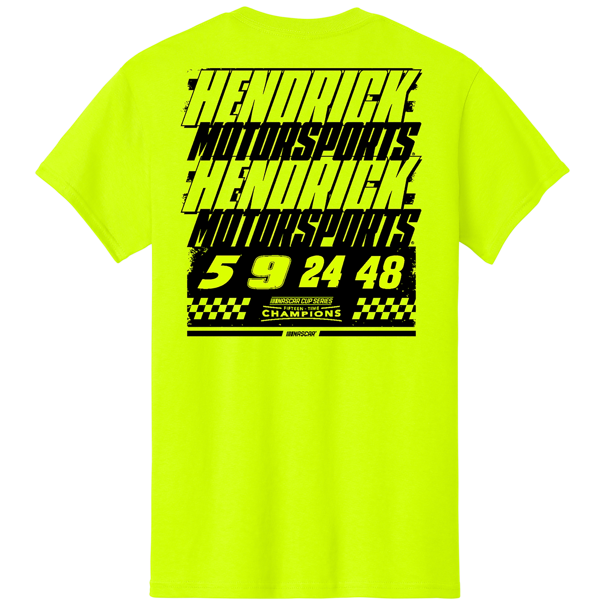 T-shirt vert fluo Hendrick Motorsports Team collection pour homme, NASCAR Cup Series