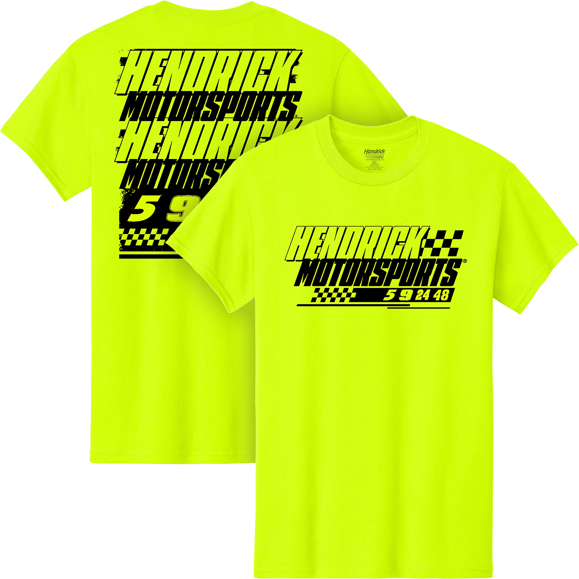 T-shirt vert fluo Hendrick Motorsports Team collection pour homme, NASCAR Cup Series